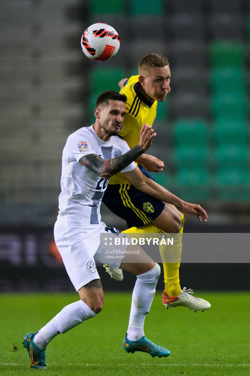 Petar Stojanovic of Slovenia and Ludwig Augustinsson of