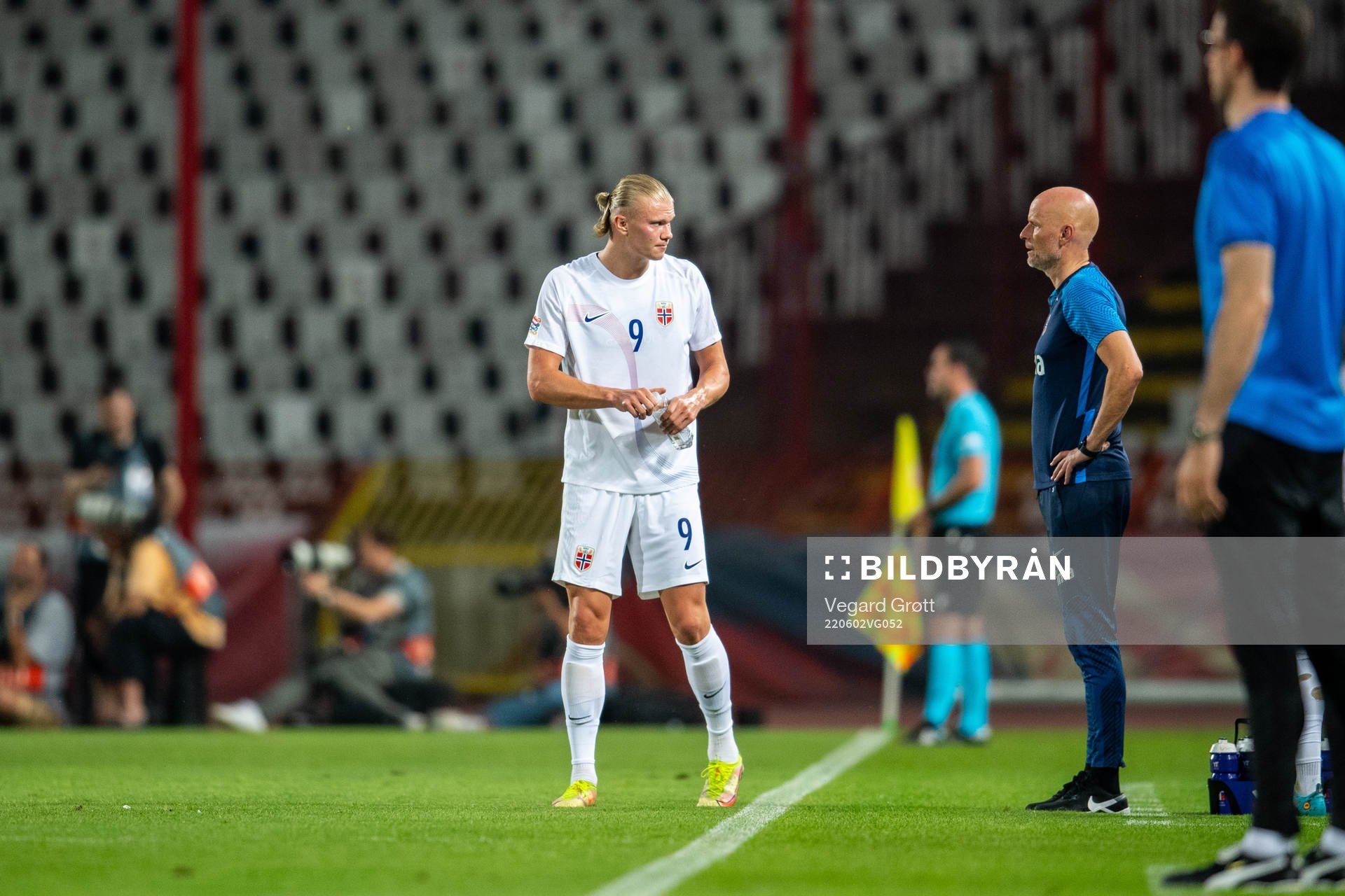Erling Braut Haaland and Ståle Solbakken, head coach of