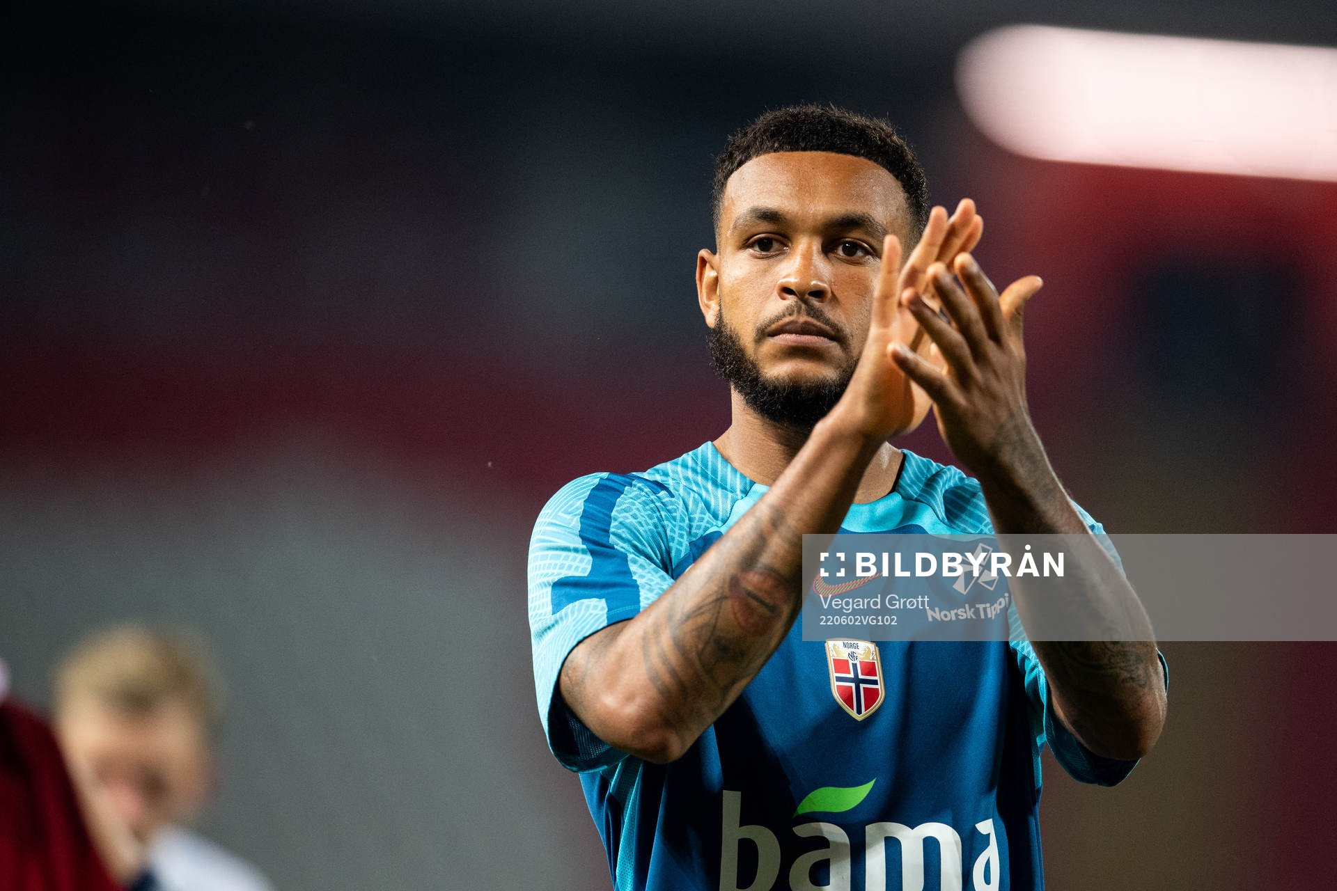 Joshua King of Norway celebrates
