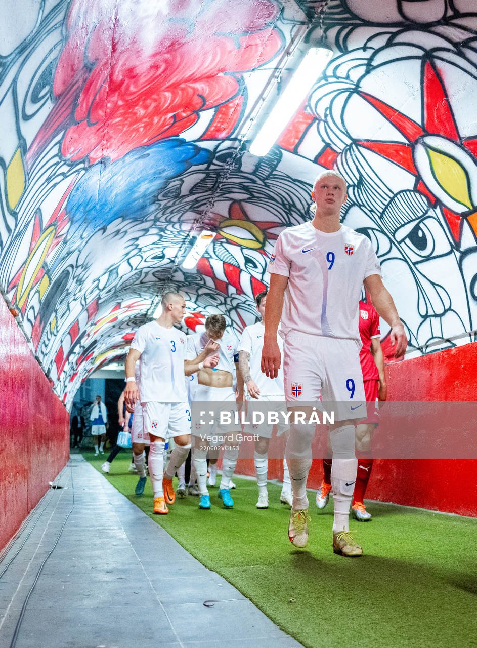 Erling Braut Haaland of Norway at half-time