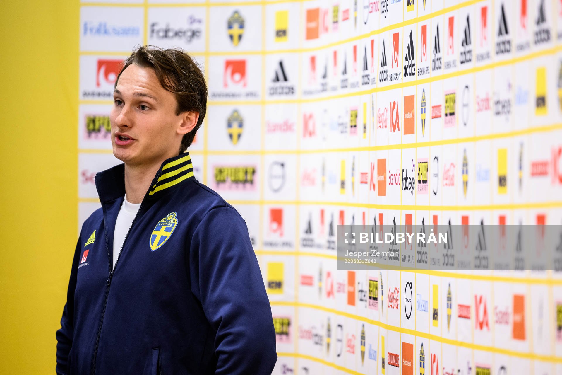 Hjalmar Ekdal of the Swedish national football team after a training session on June 3, 2022 in Stockholm. 