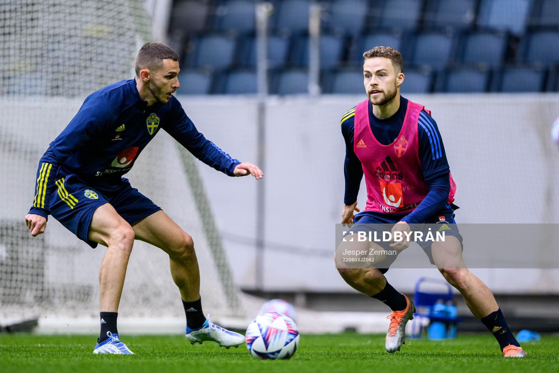 Branimir Hrgota and Gabriel Gudmundsson of the Swedish