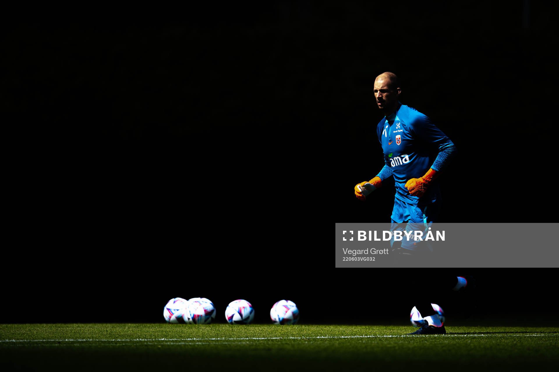 Goalkeeper André Hansen of the Norwegian national football