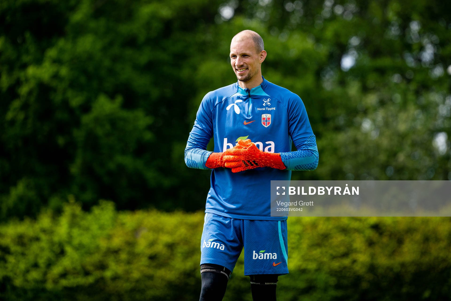 Goalkeeper André Hansen of the Norwegian national football