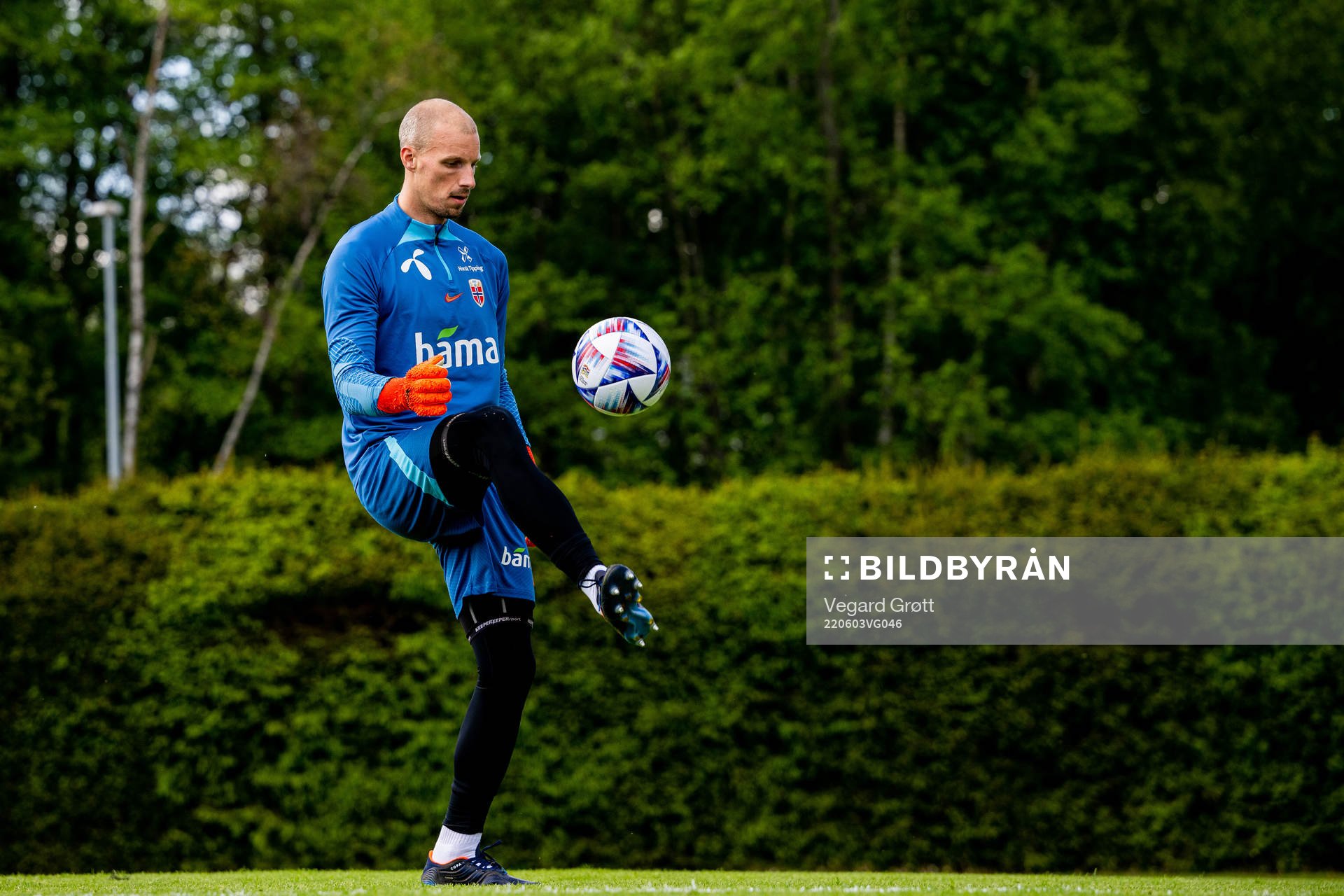 Goalkeeper André Hansen of the Norwegian national football