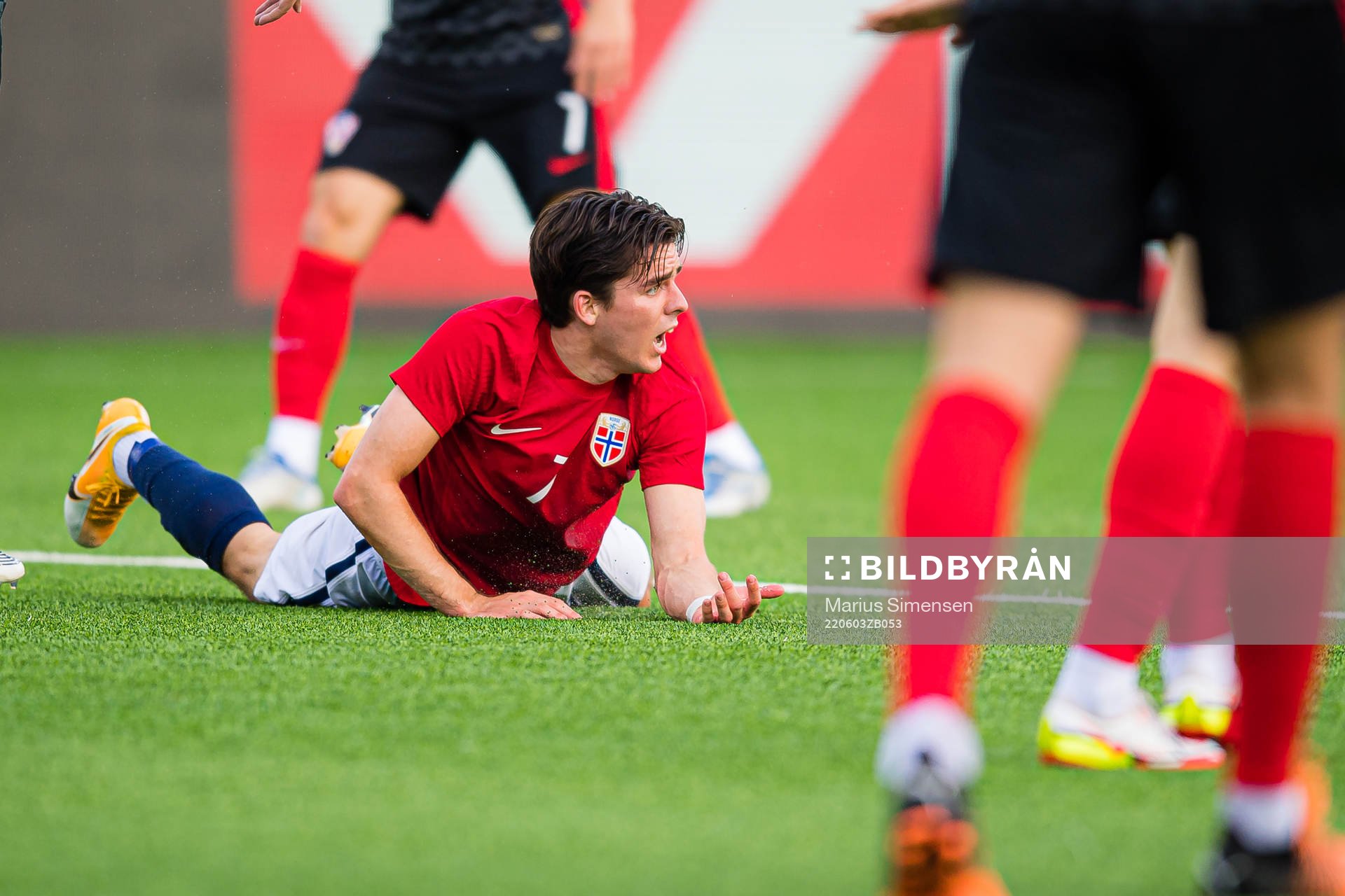 Hugo Vegard Vetlesen of Norway reacts