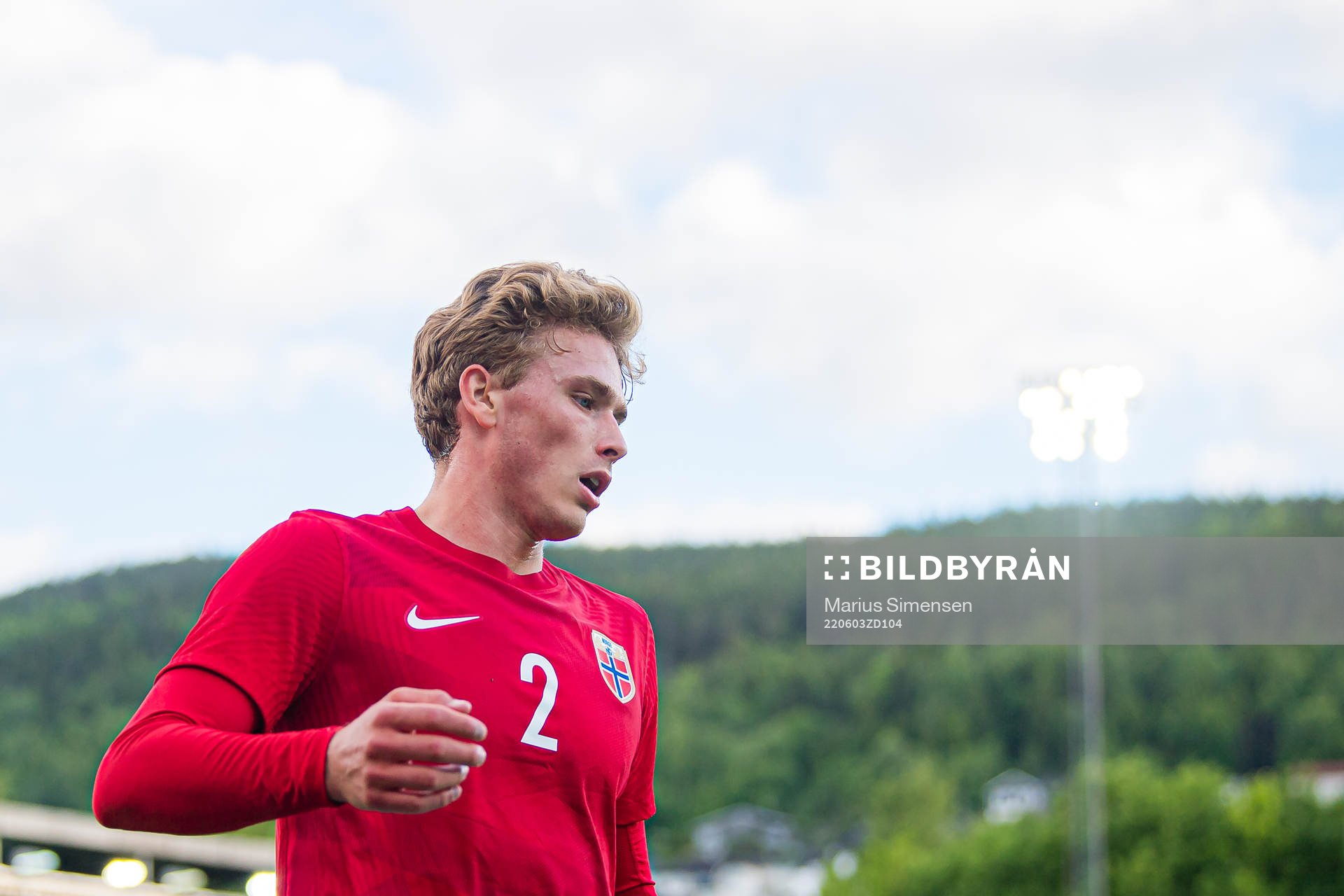 Sebastian Søraas Sebulonsen of Norway during the UEFA European Under-21 Qualifier football match between Norway and Croatia on June 3, 2022 in Drammen.