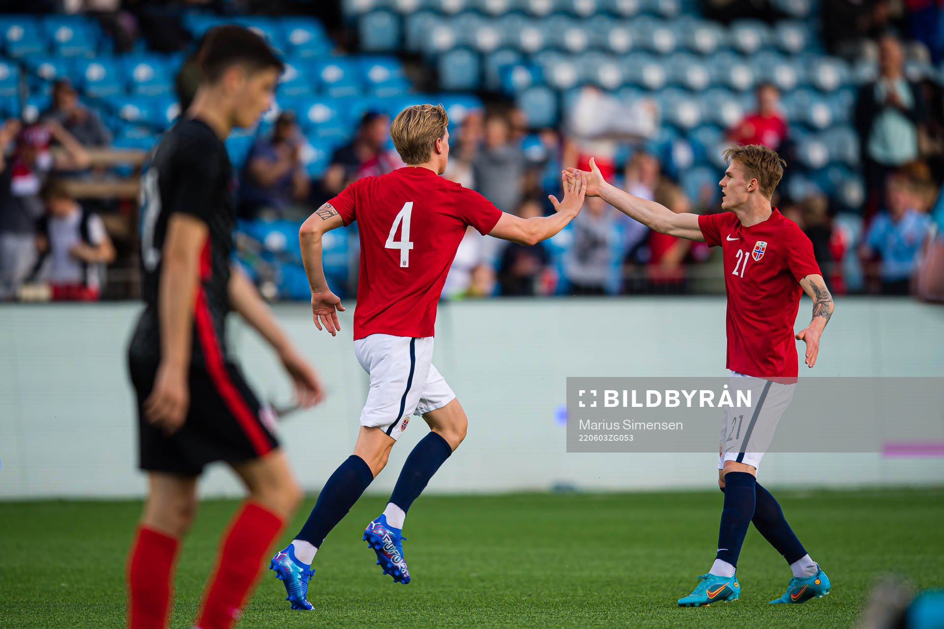 Jesper Norman Daland of Norway celebrates