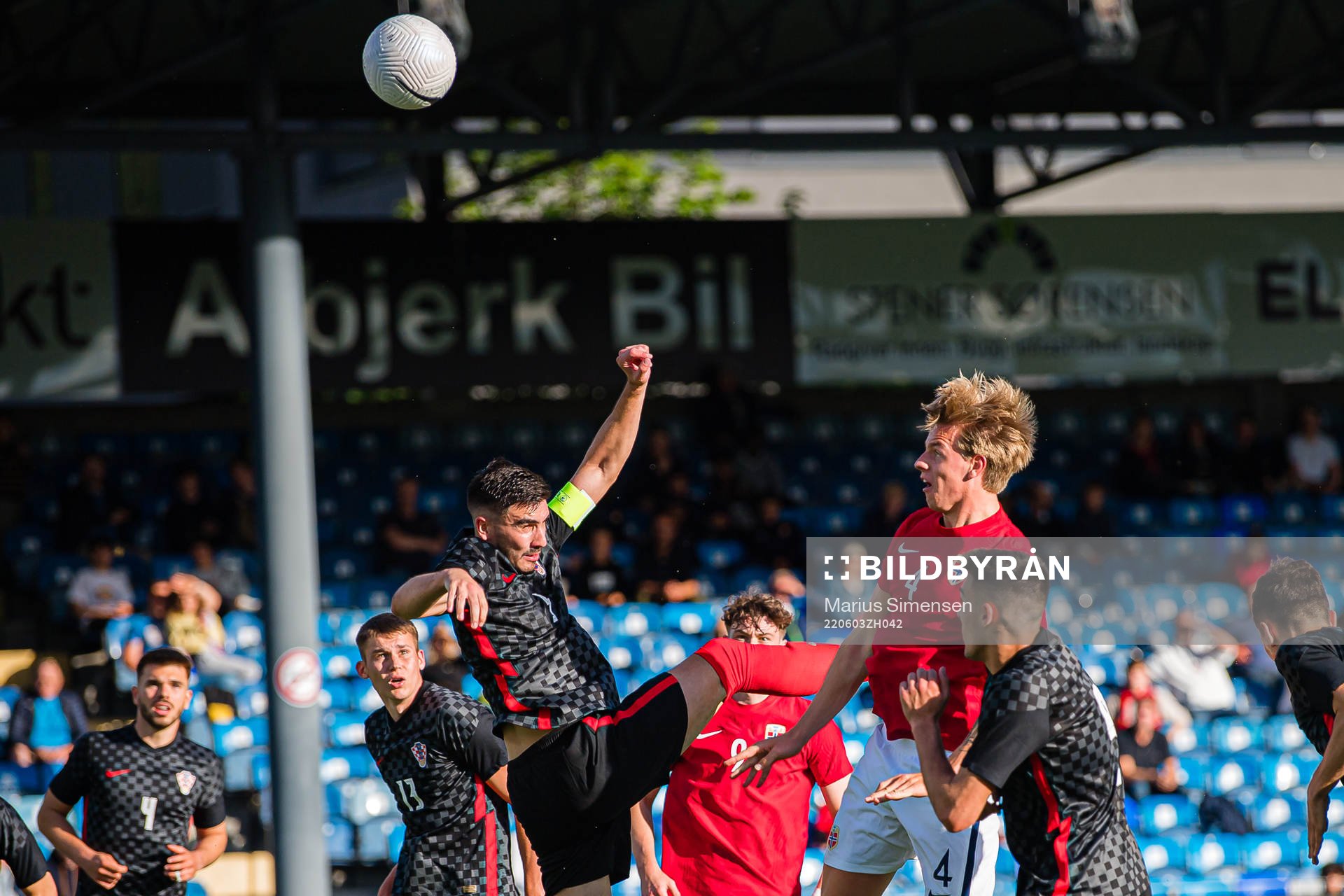Jesper Norman Daland of Norway missing a chance to score