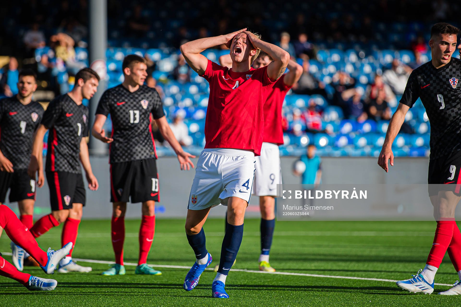 Jesper Norman Daland of Norway reacts