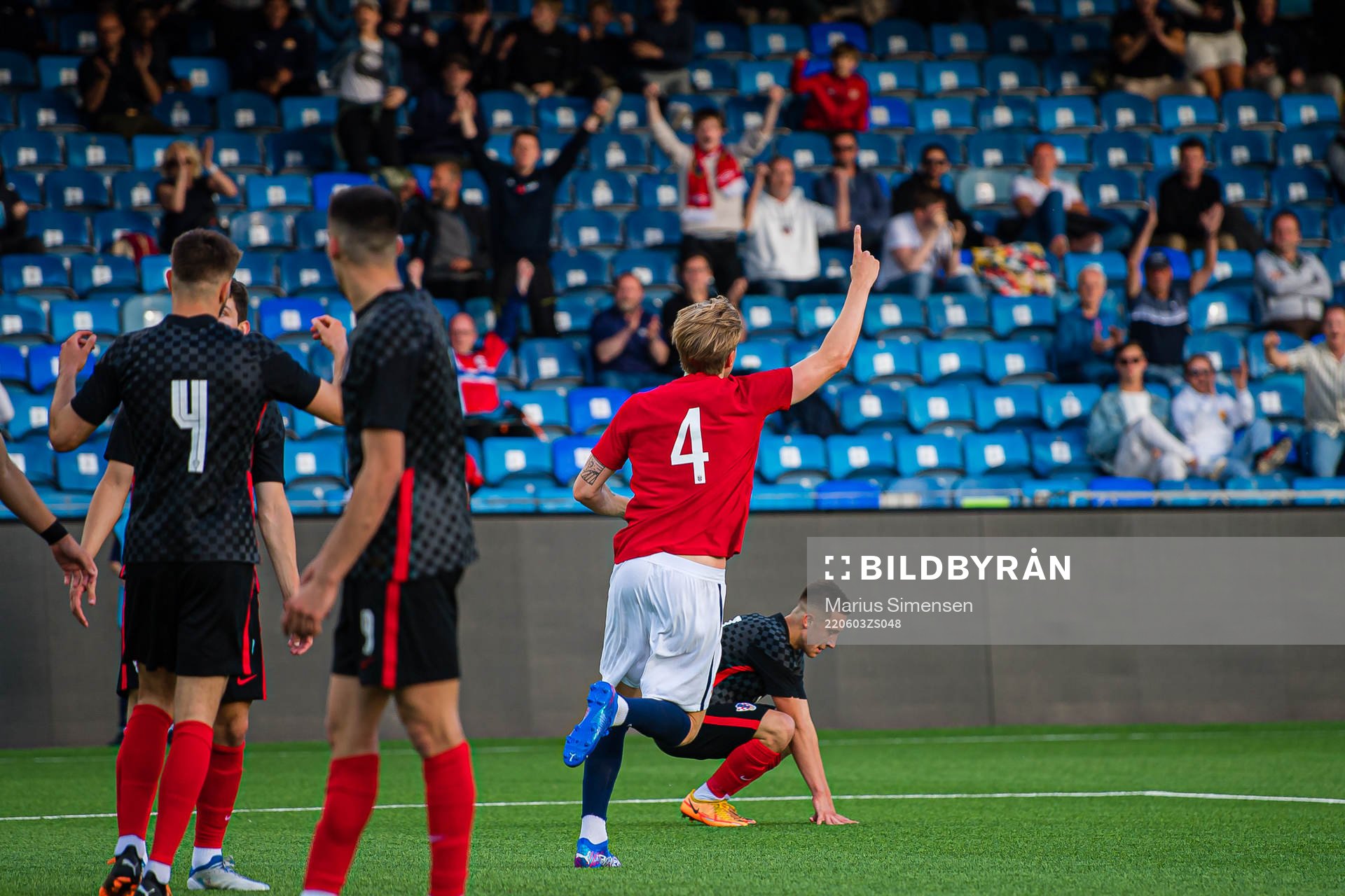 Jesper Norman Daland of Norway celebrates