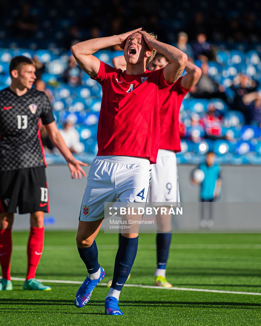 Jesper Norman Daland of Norway reacts