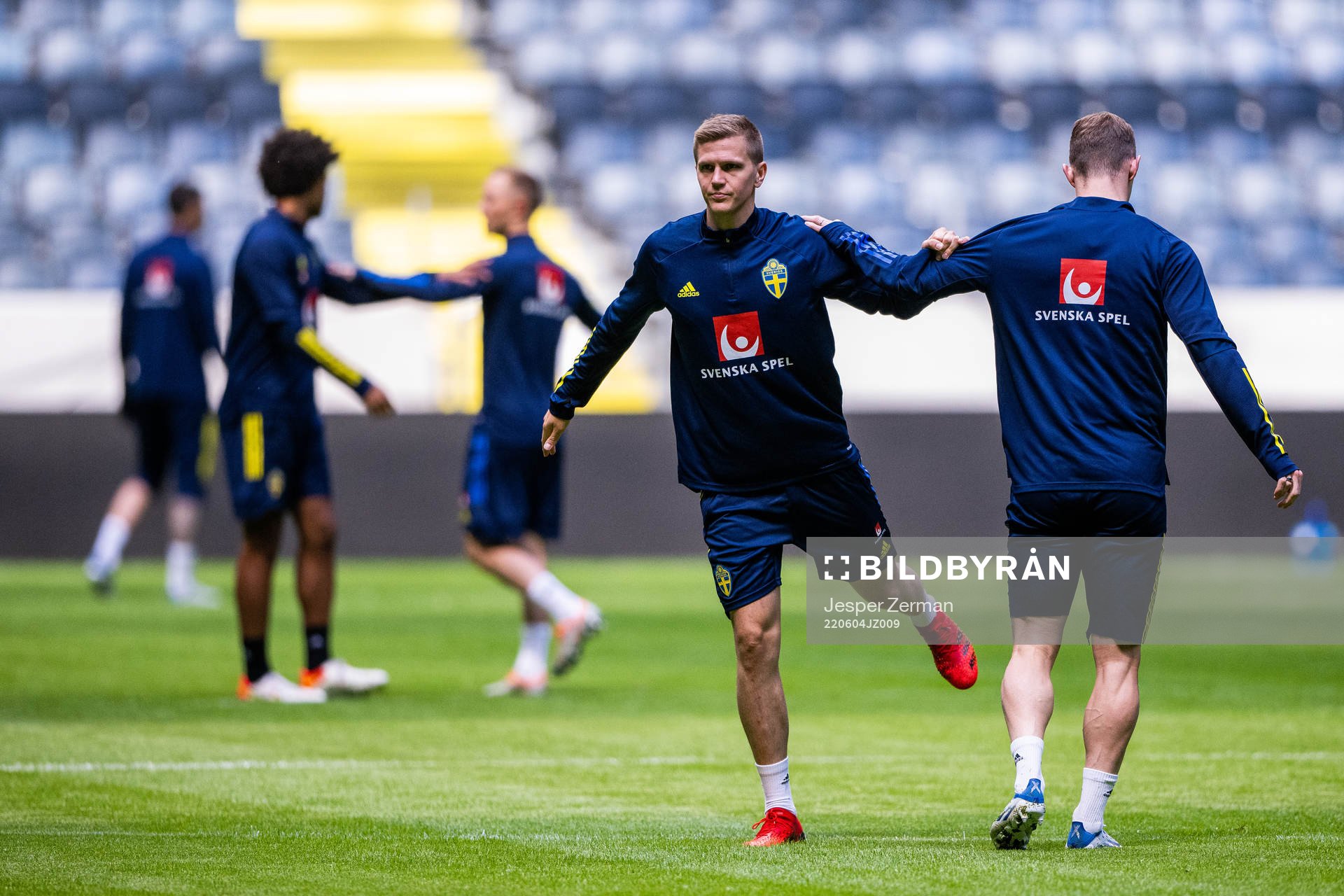 Joakim Nilsson of the Swedish national football team during a training session on June 4, 2022 in Stockholm. 