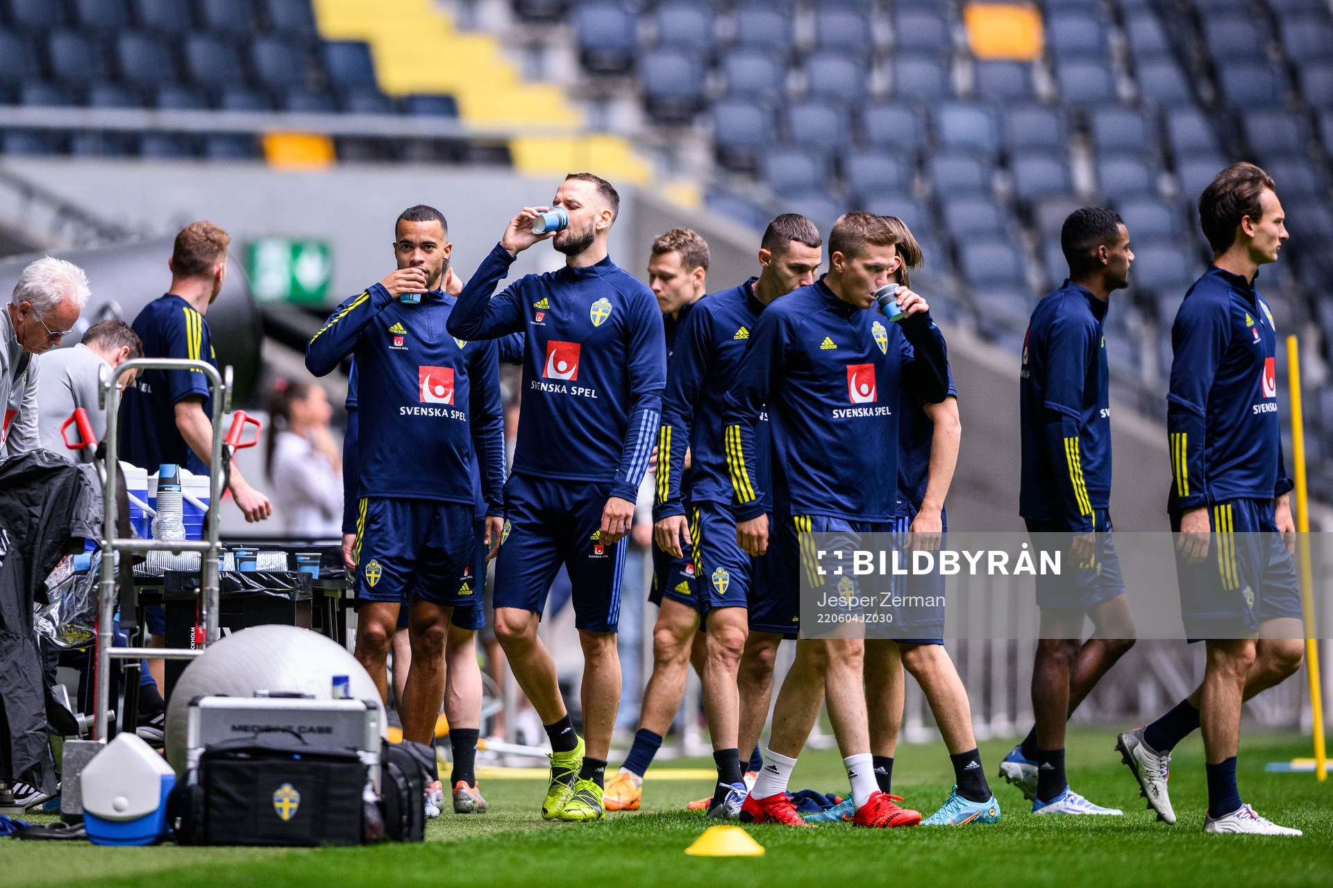 Robin Quaison and Alexander Milosevic of the Swedish