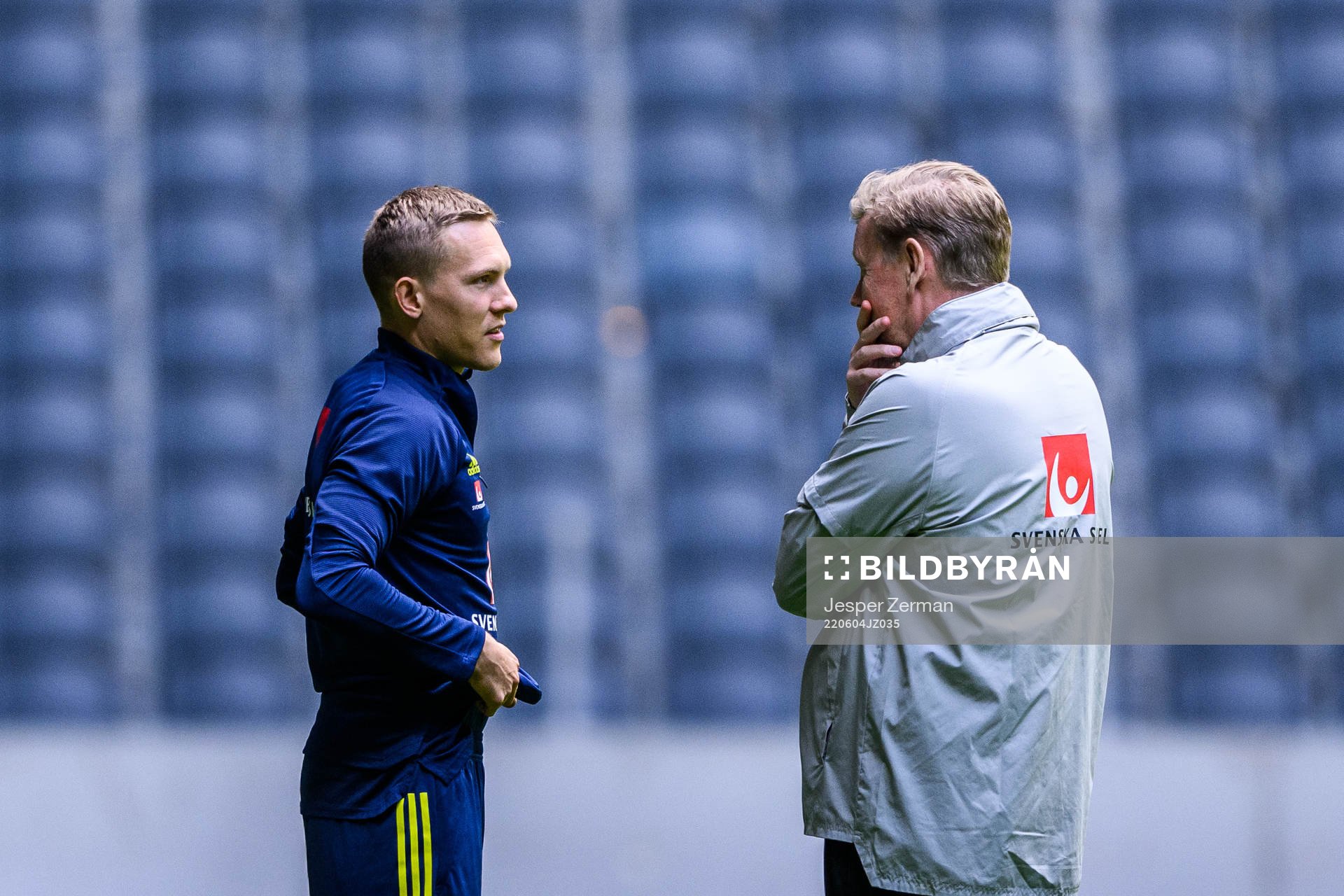 Ludwig Augustinsson and assistant coach Peter Wettergren of