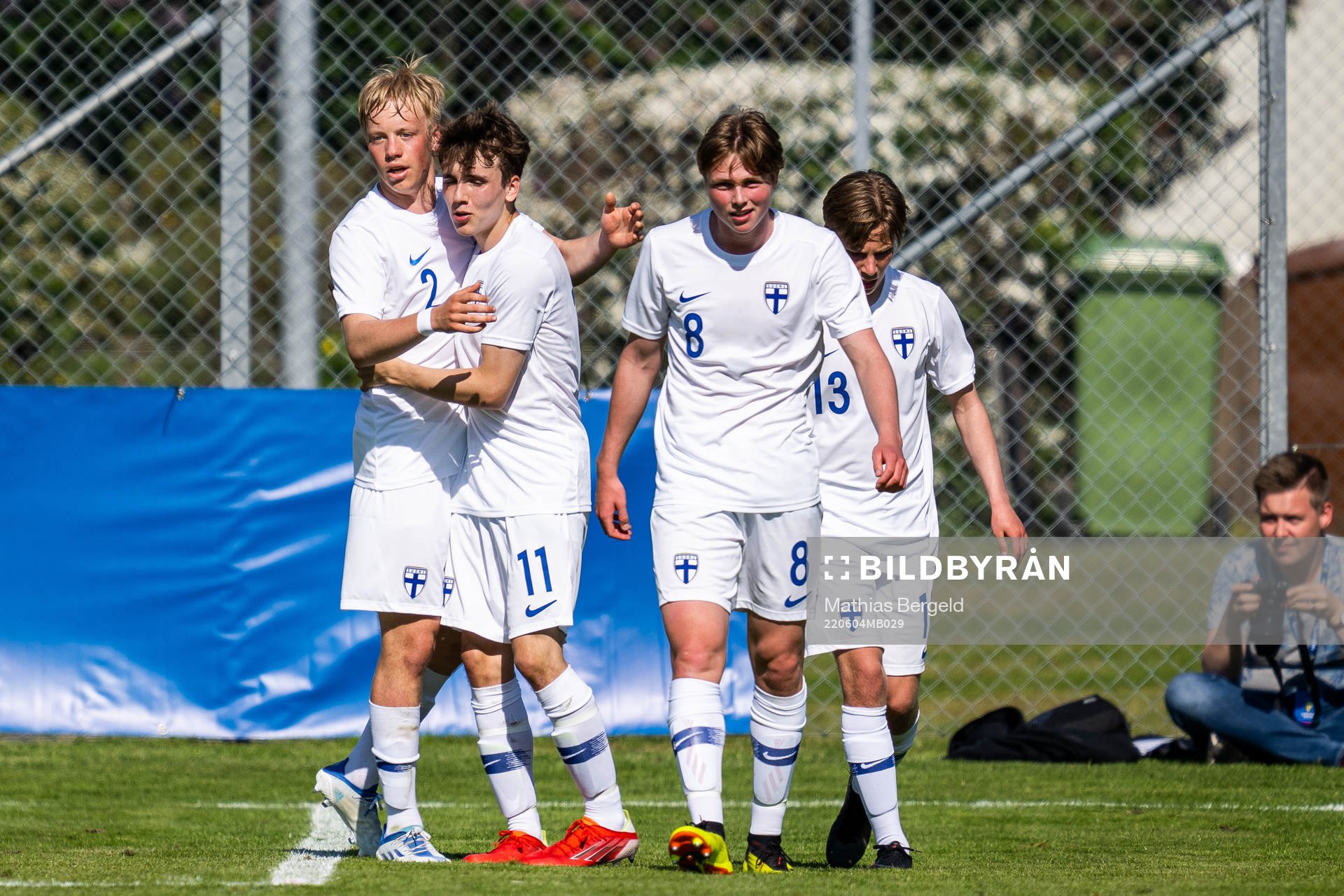 Finlands Leo Kyllönen, Daniel Rökman (målskytt), Niilo
