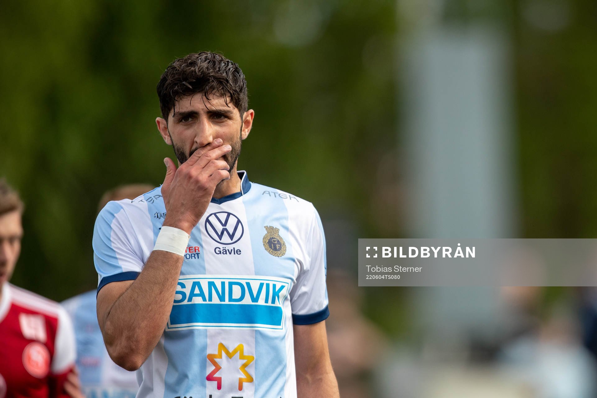 Gefles Cihan Sener under fotbollsmatchen i Ettan norra mellan Sandviken och Gefle den 4 juni 2022 i Sandviken. 