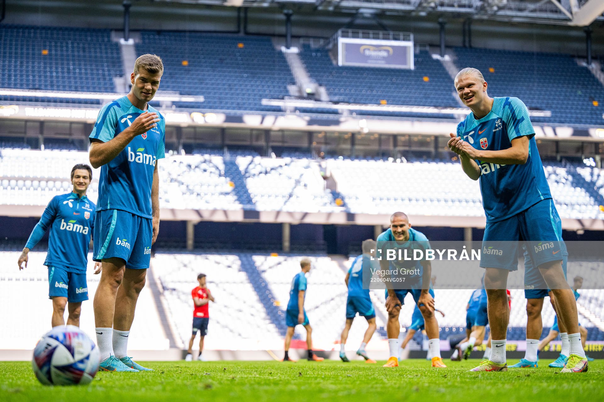Alexander Sørloth and Erling Braut Haaland of the