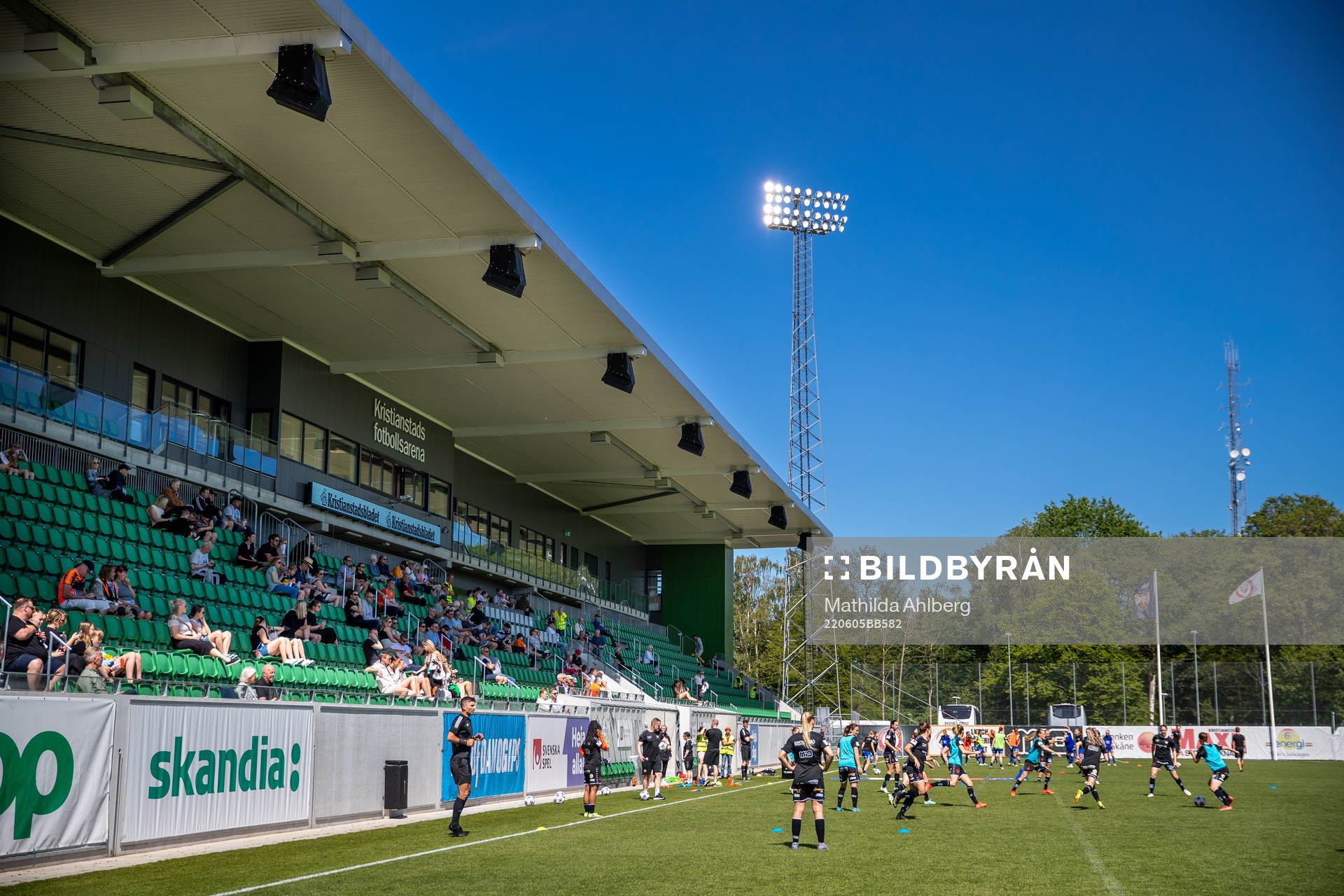 Interiör av Kristianstad fotbollsarena
