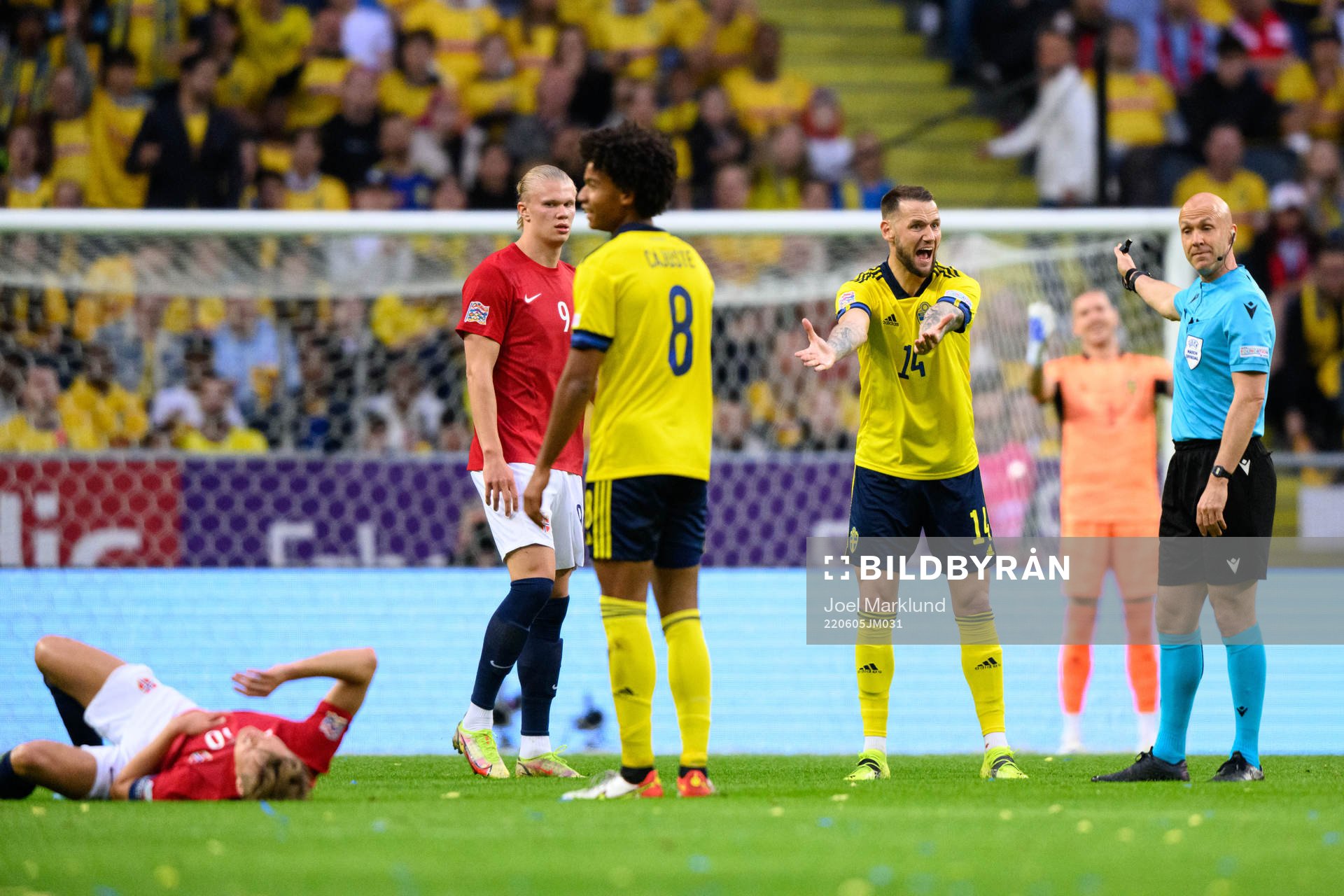 Alexander Milosevic of Sweden reacts
