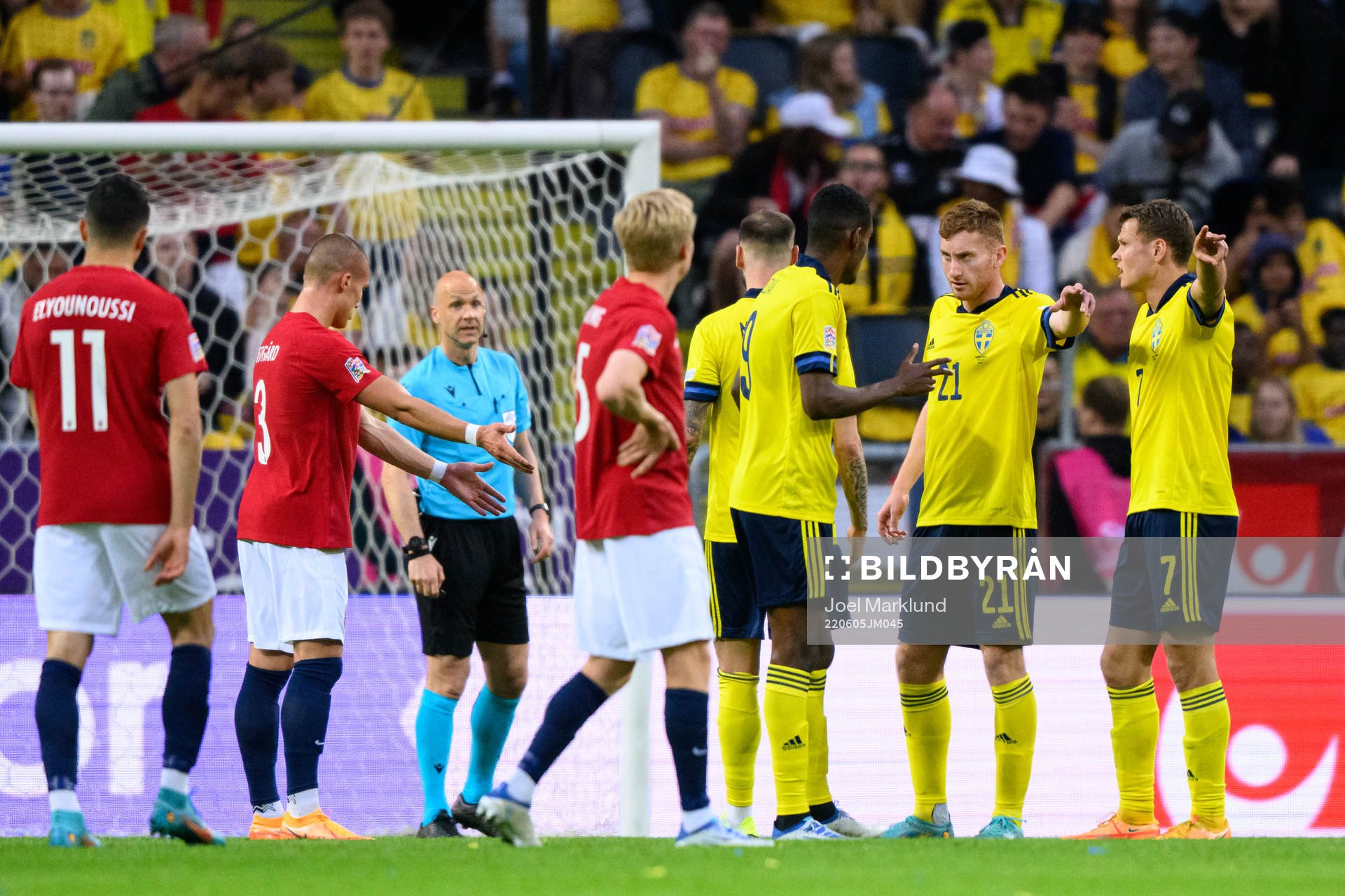 Alexander Isak, Dejan Kulusevski and Viktor Claesson of