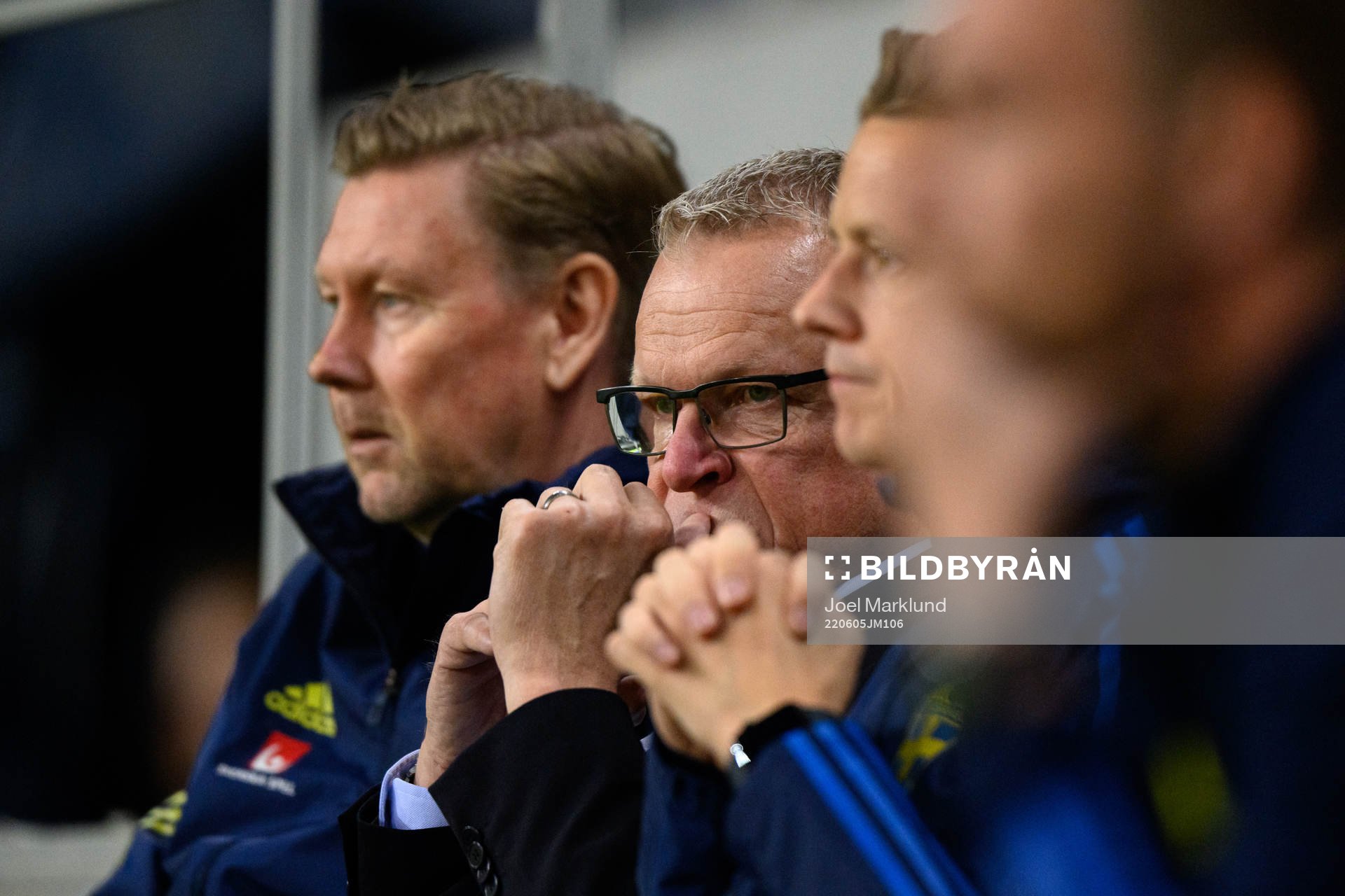 Head coach Janne Andersson of Sweden looks dejected