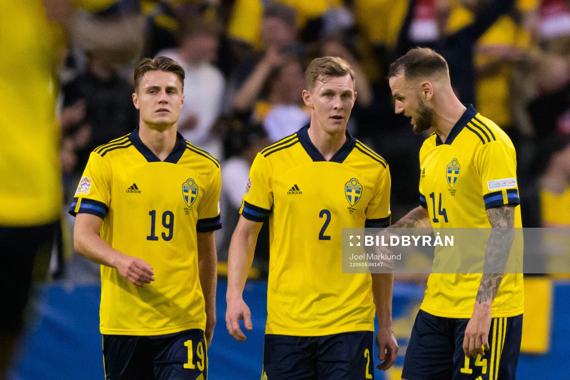 Mattias Svanberg, Emil Krafth and Alexander Milosevic of