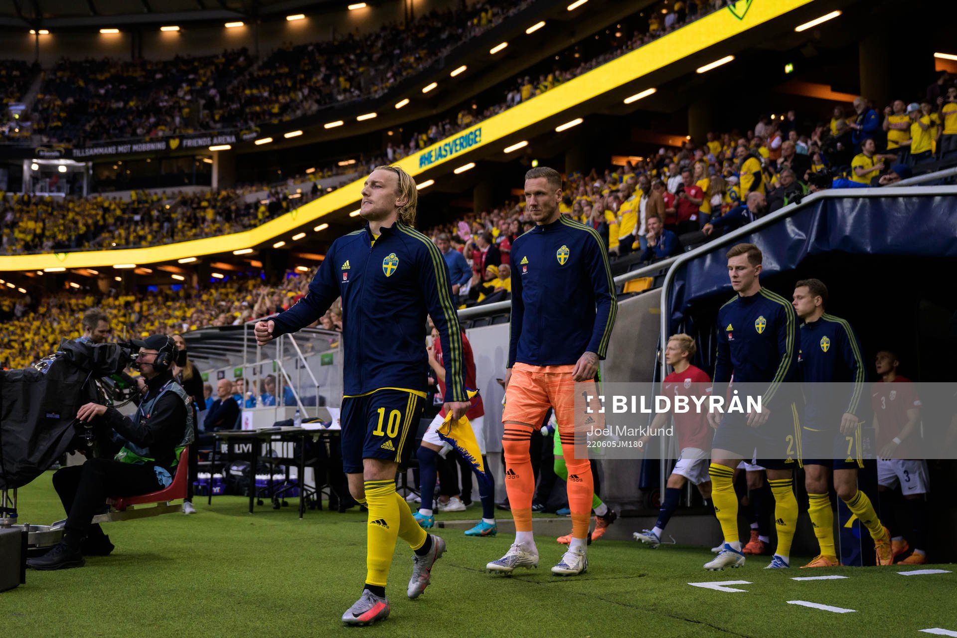 Emil Forsberg, goalkeeper Robin Olsen, Emil Krafth and
