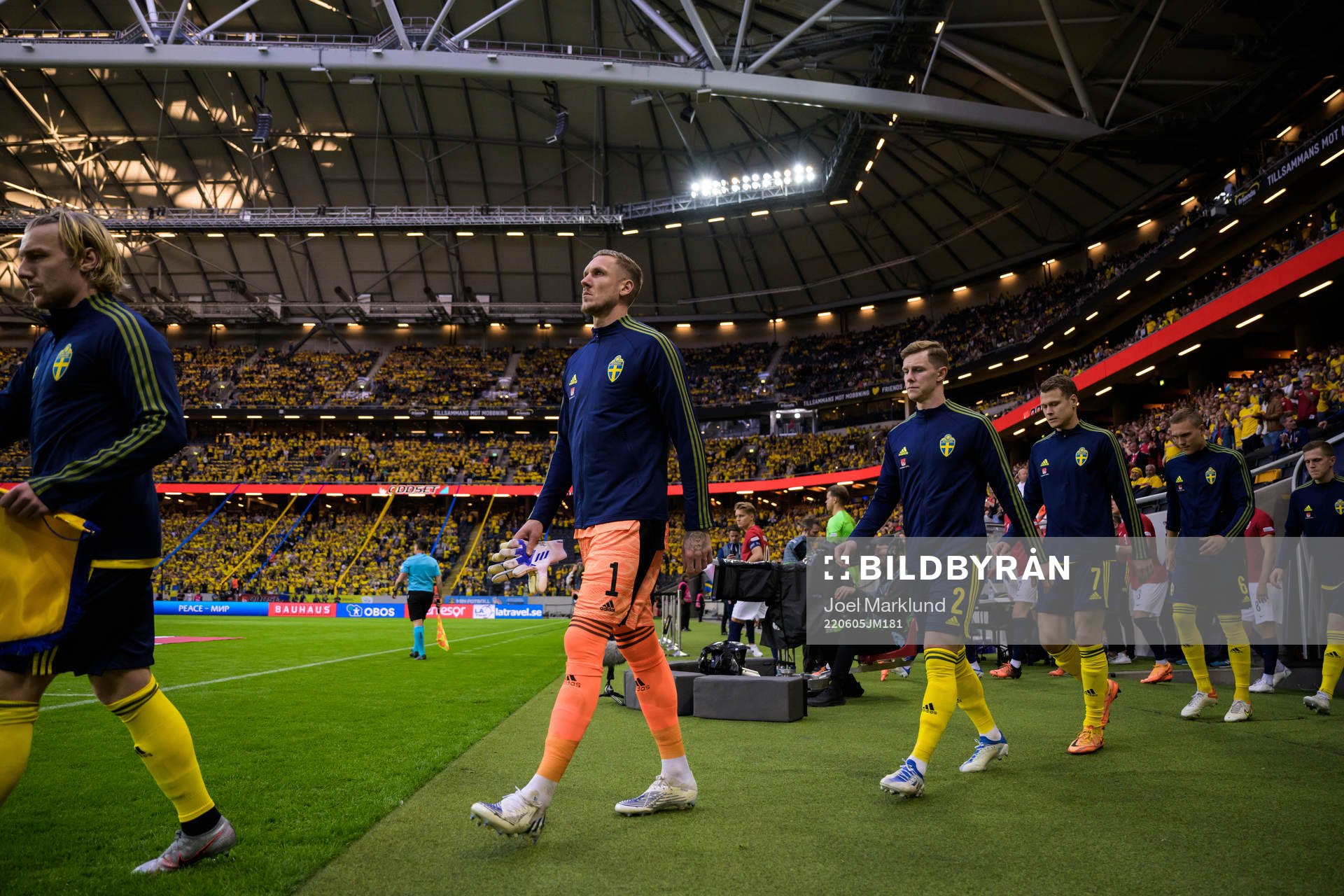 Goalkeeper Robin Olsen, Emil Krafth, Viktor Claesson and