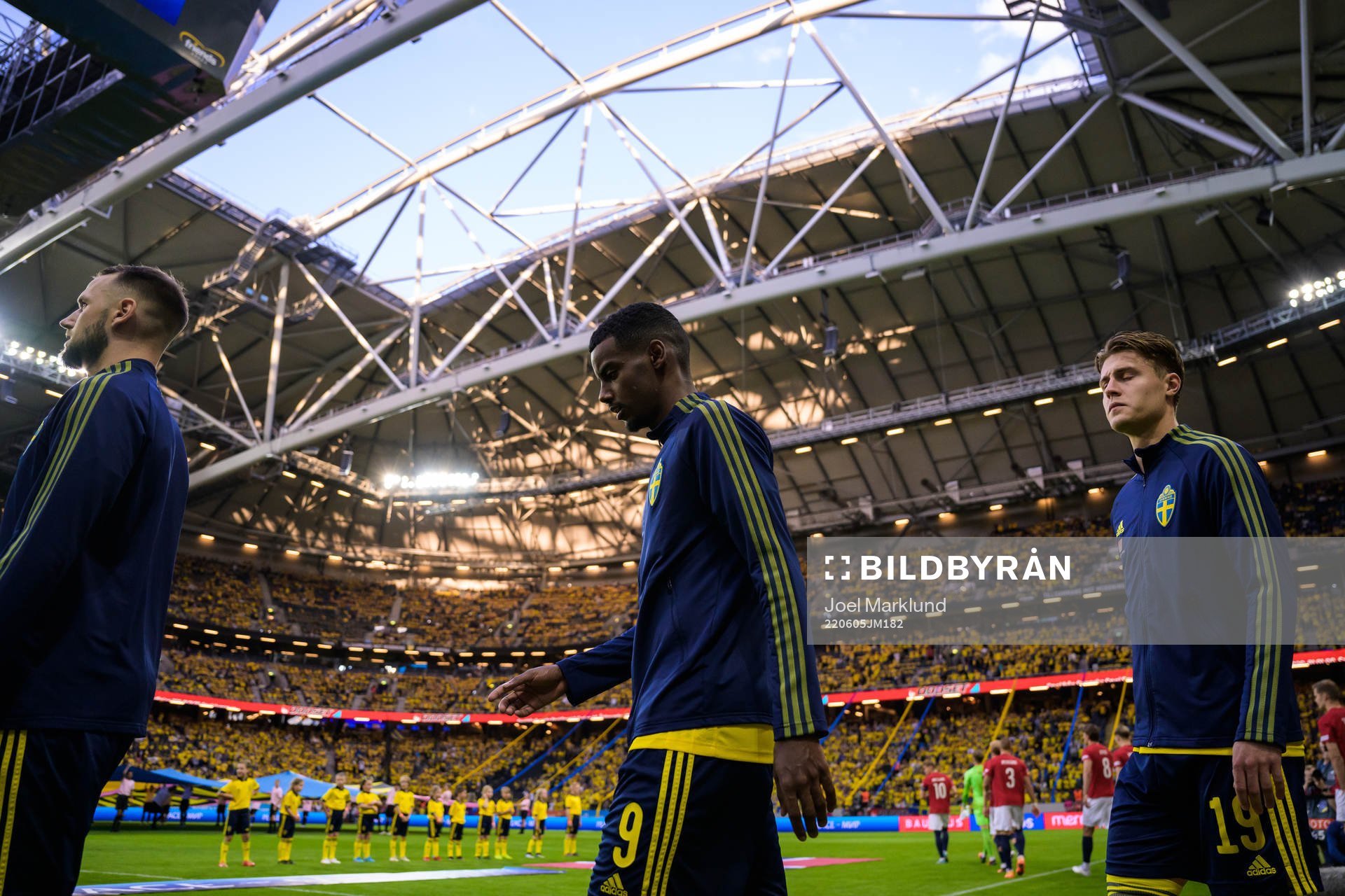 Alexander Milosevic, Alexander Isak and Mattias Svanberg of