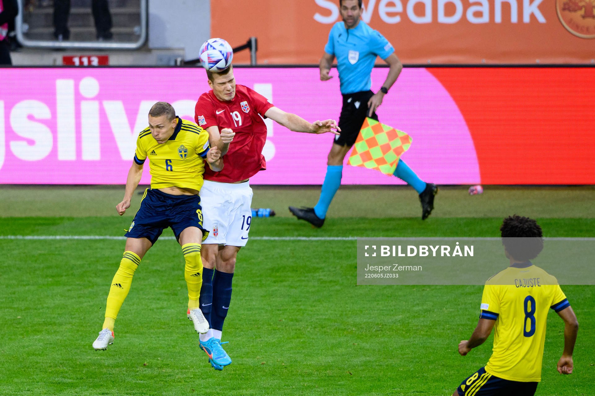 Ludwig Augustinsson of Sweden and Alexander Sørloth of