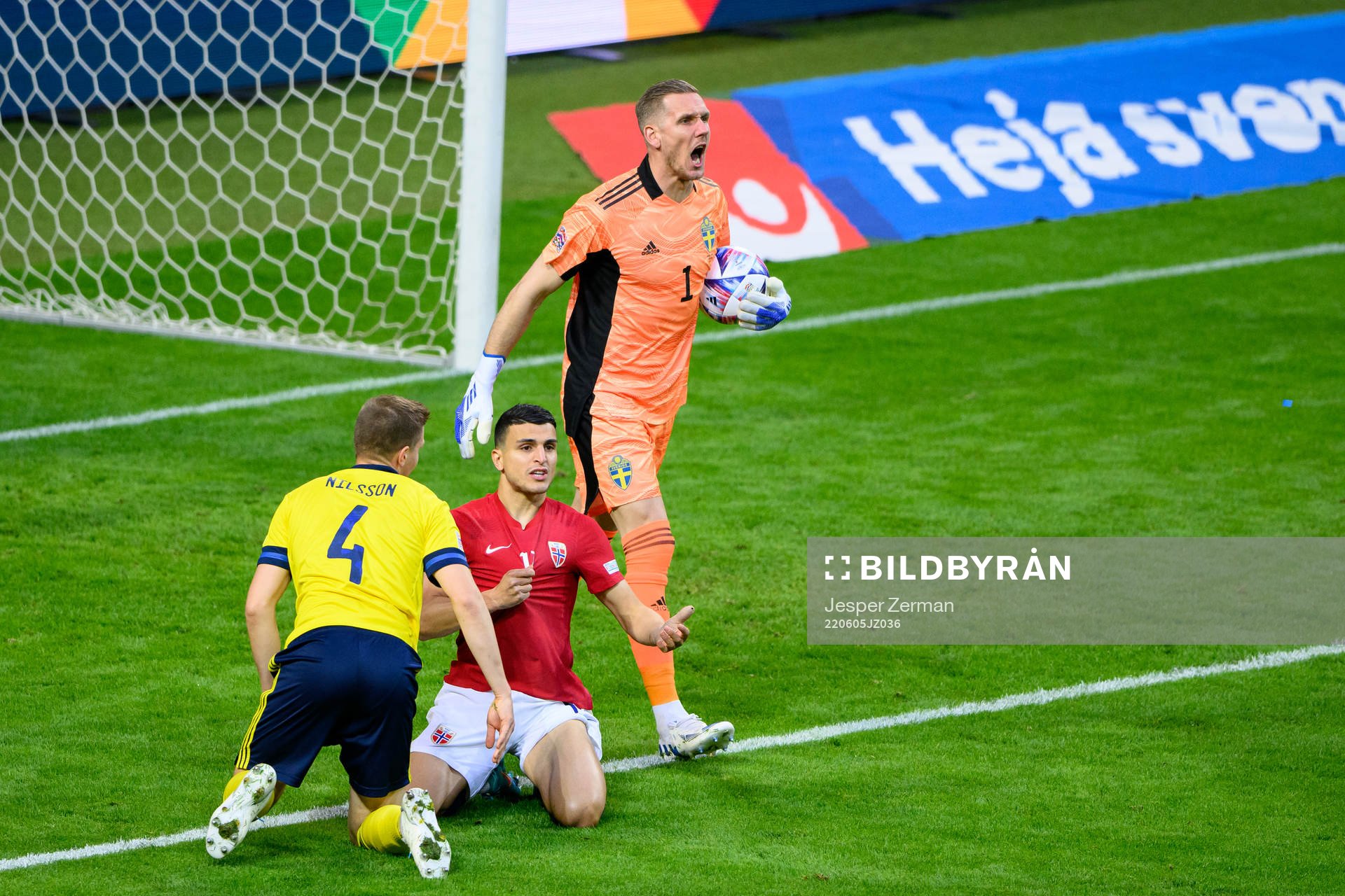 goalkeeper Robin Olsen of Sweden