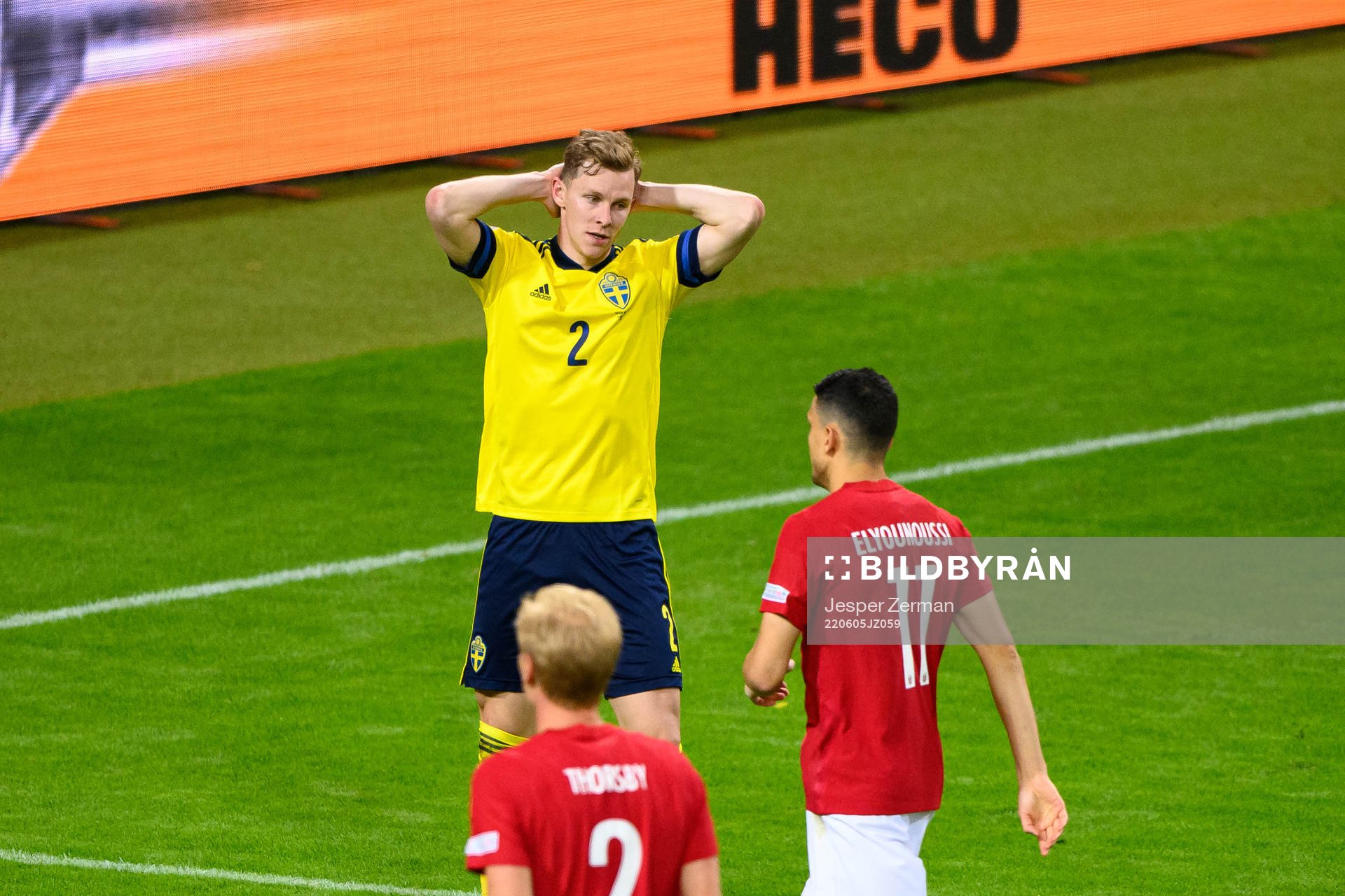 Emil Krafth of Sweden looks dejected