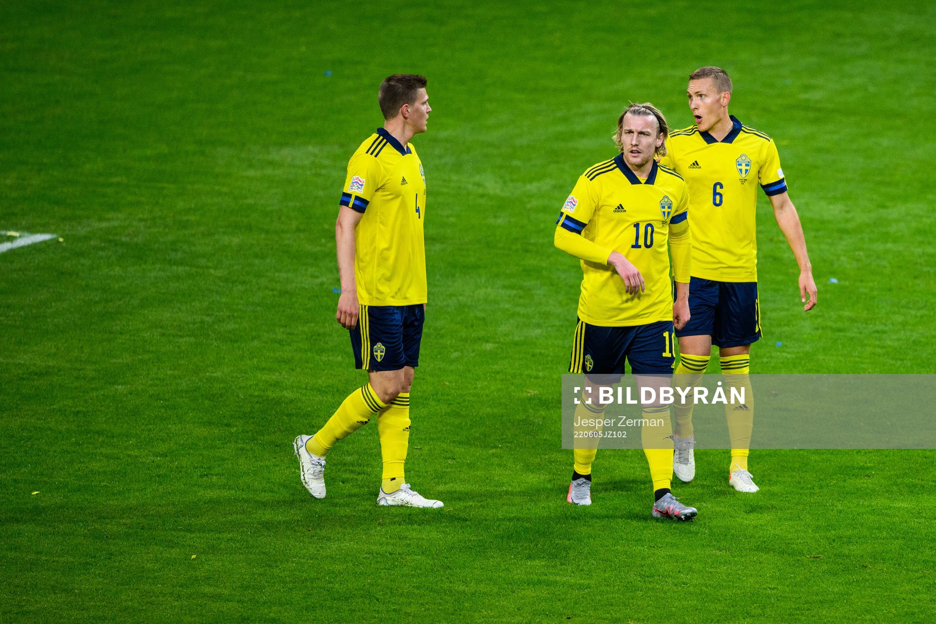 Joakim Nilsson, Emil Forsberg and Ludwig Augustinsson of