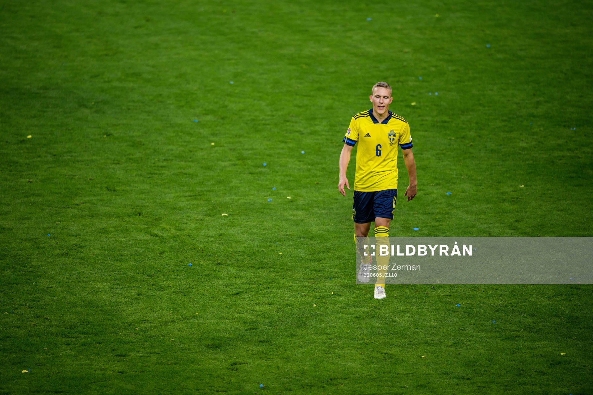 Ludwig Augustinsson of Sweden looks dejected