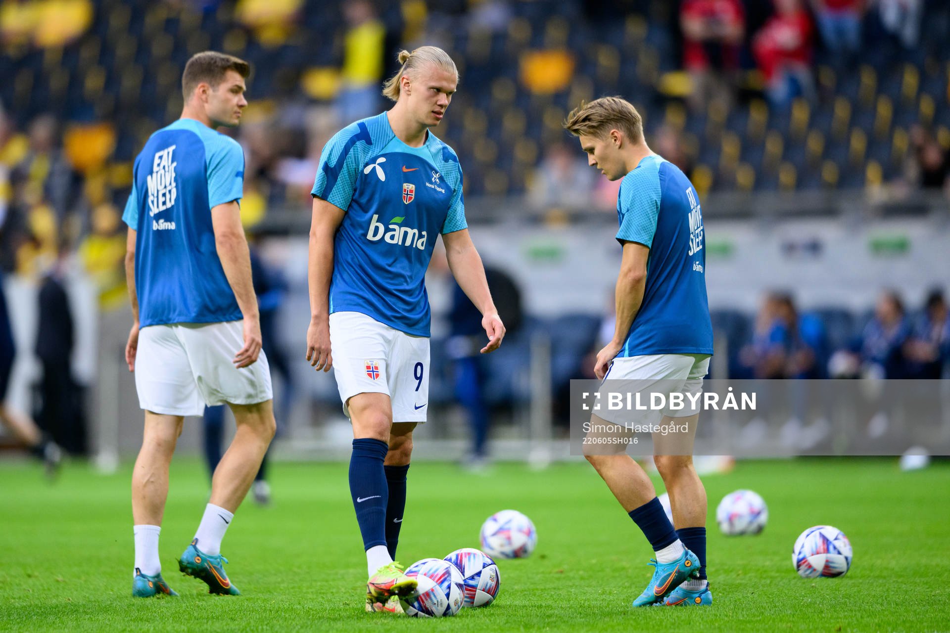 Alexander Sørloth, Erling Braut Haaland and Martin