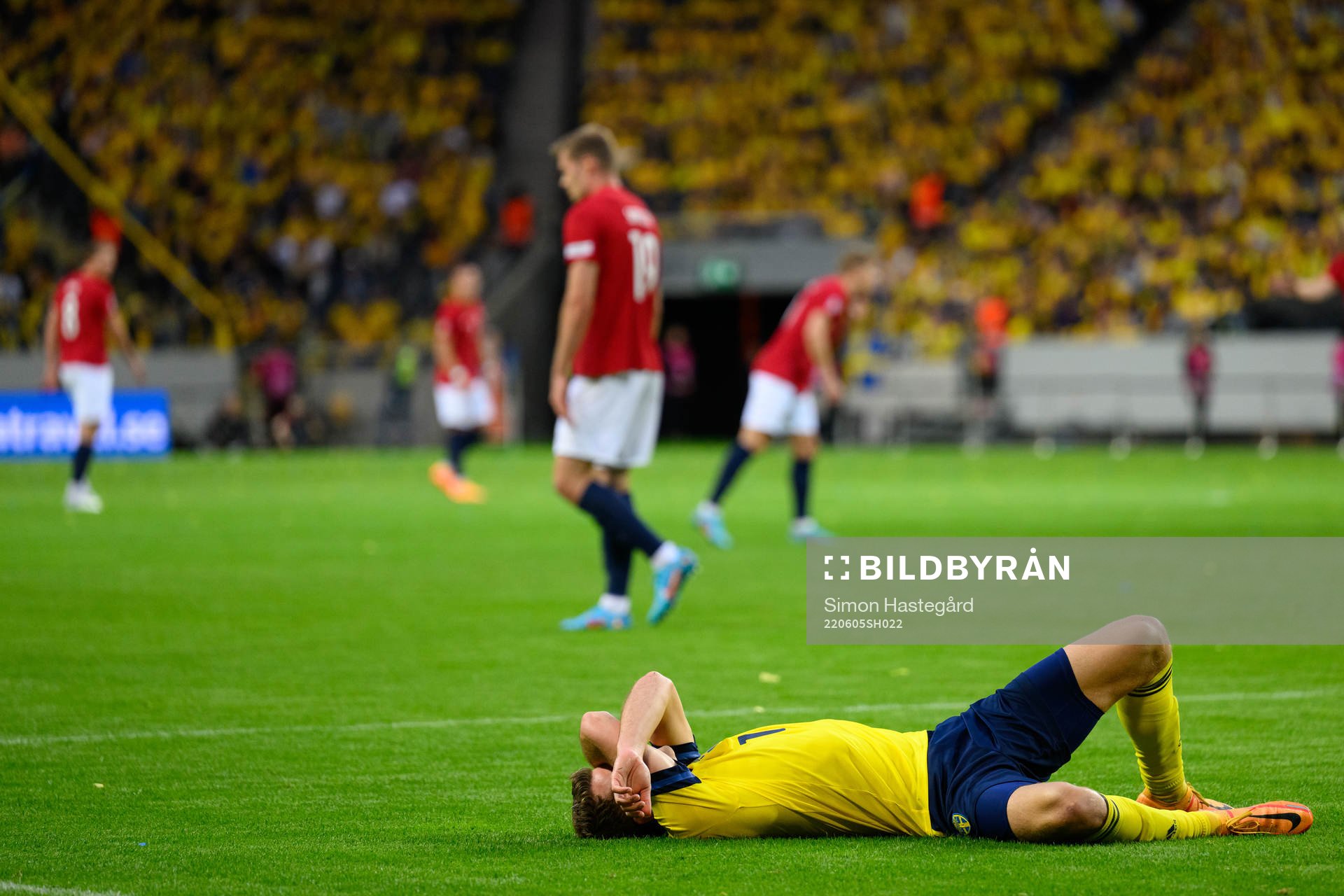 Viktor Claesson of Sweden in pain