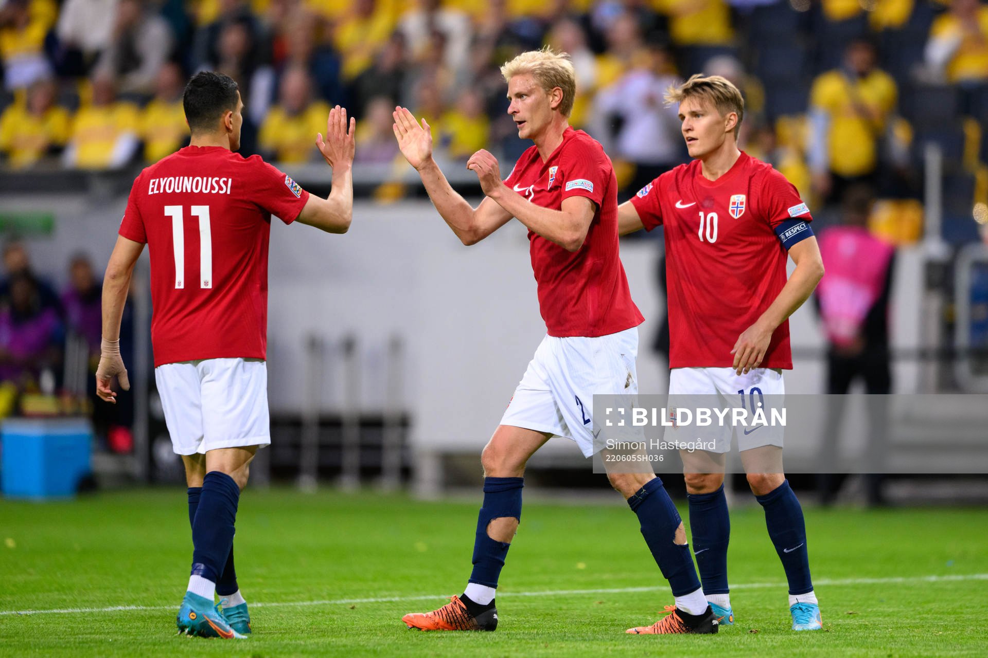 Mohamed Elyounoussi, Morten Thorsby and Martin Ødegaard