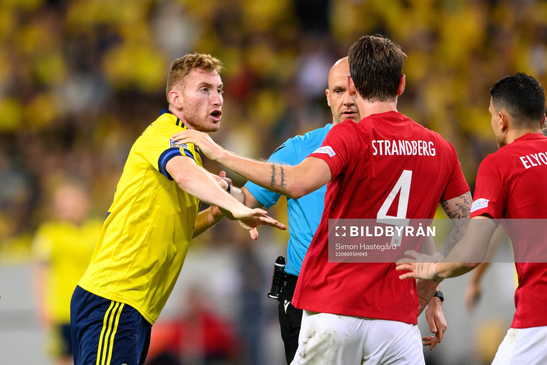 Dejan Kulusevski of Sweden and Stefan Strandberg of Norway