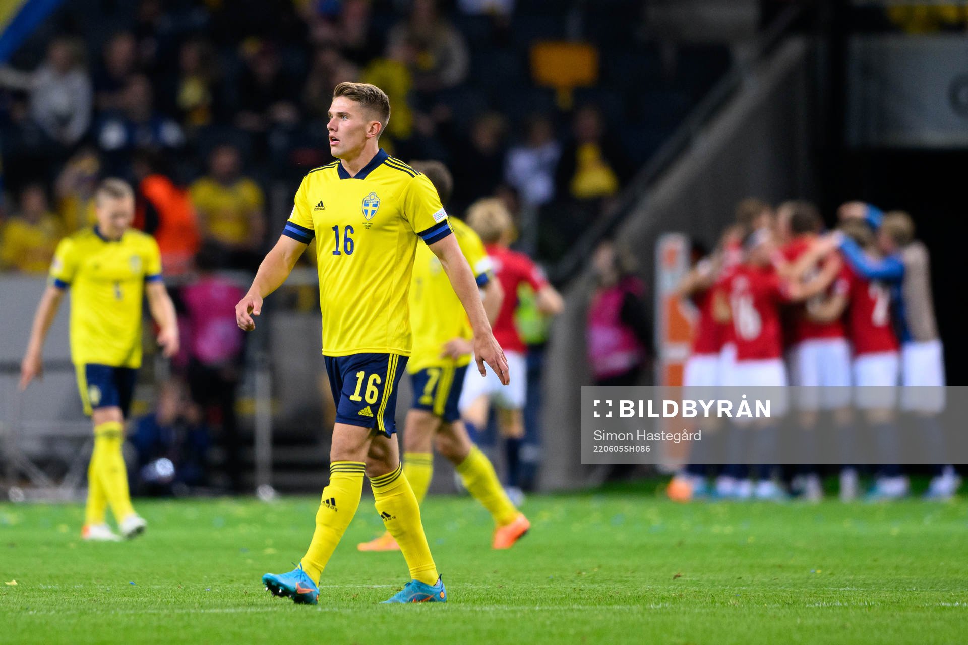 Viktor Gyökeres of Sweden looks dejected