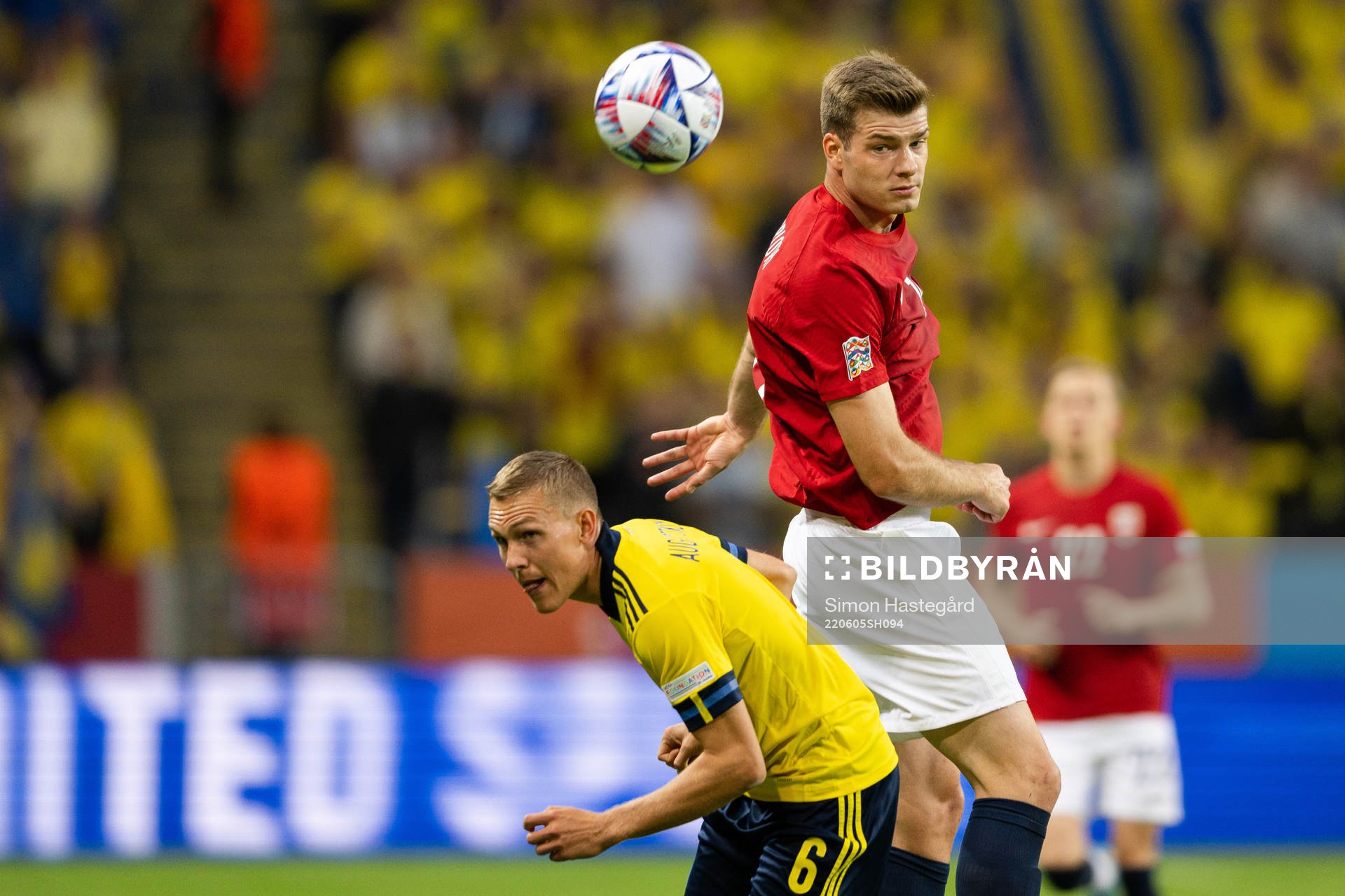 Ludwig Augustinsson of Sweden and Alexander Sørloth of
