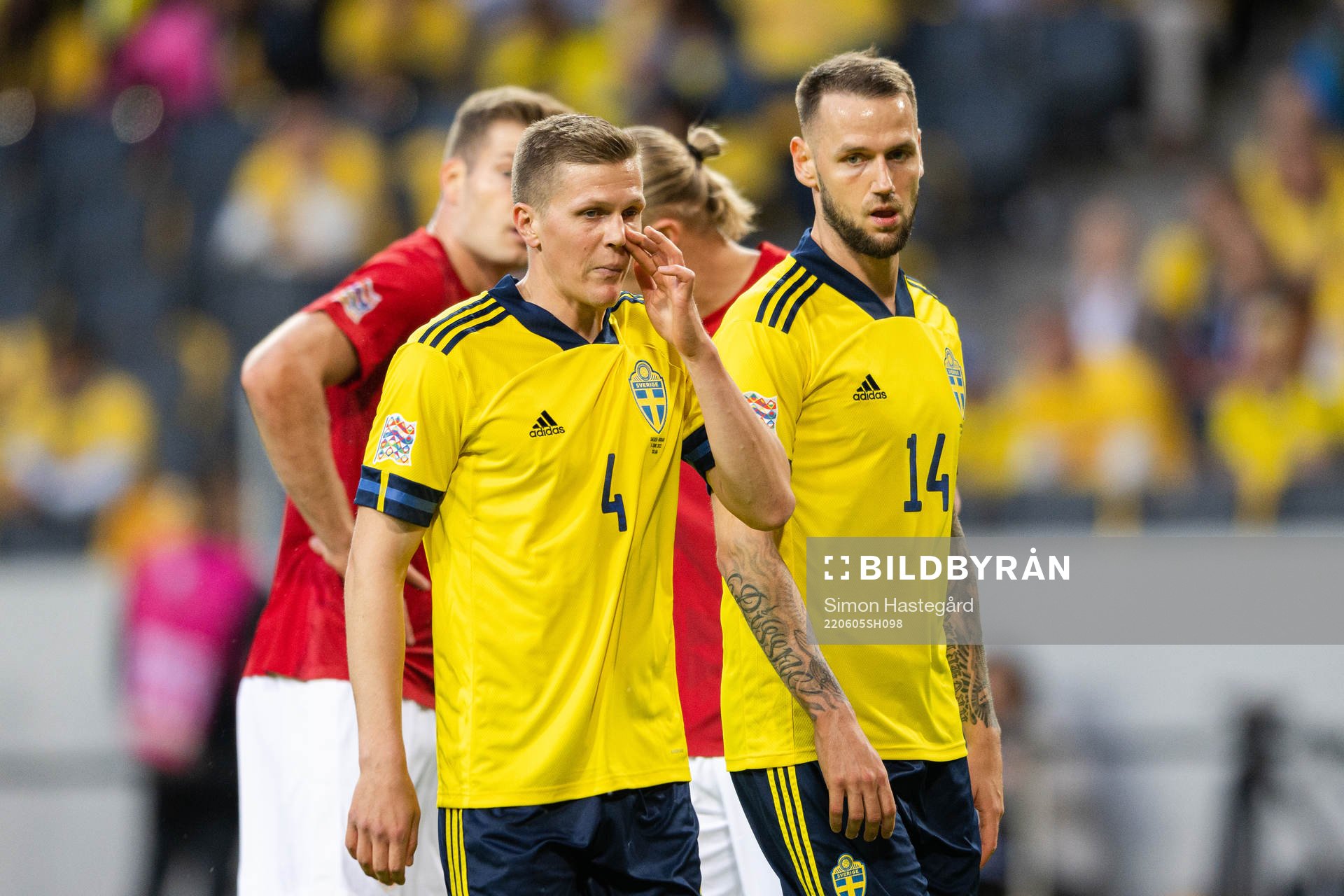 Joakim Nilsson and Alexander Milosevic of Sweden look