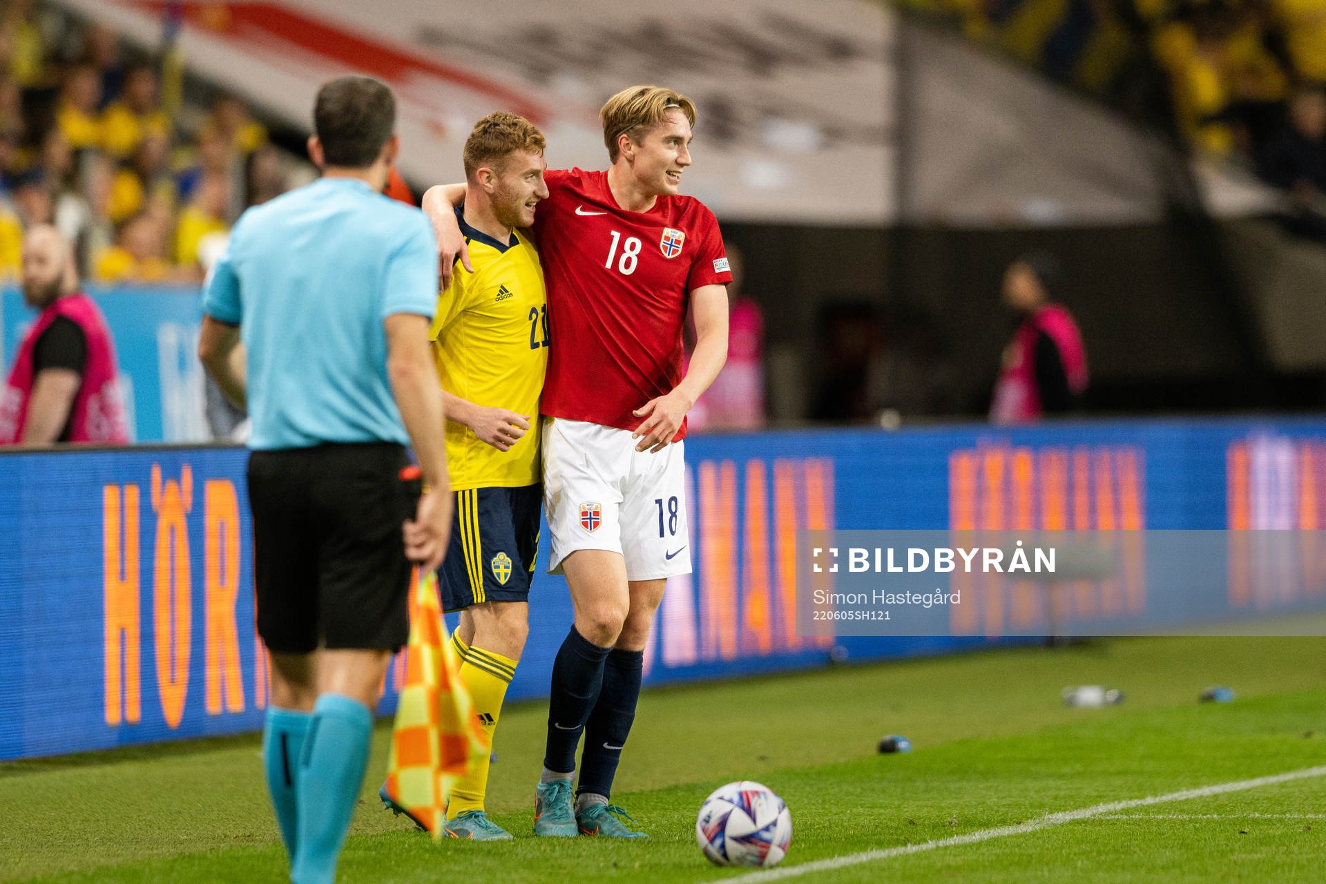 Dejan Kulusevski of Sweden and Kristian Thorstvedt of Norway