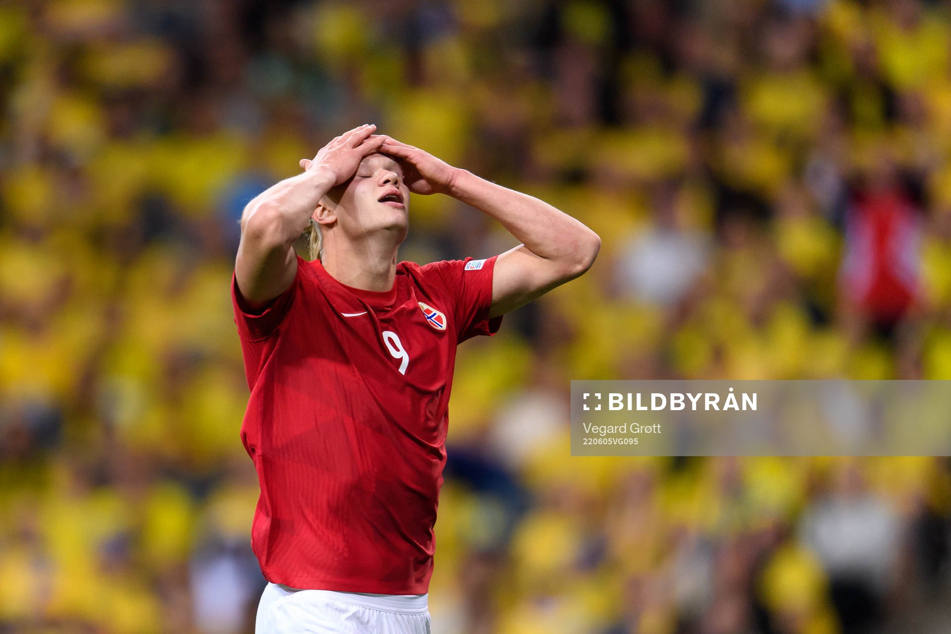 Erling Braut Haaland of Norway looks dejected