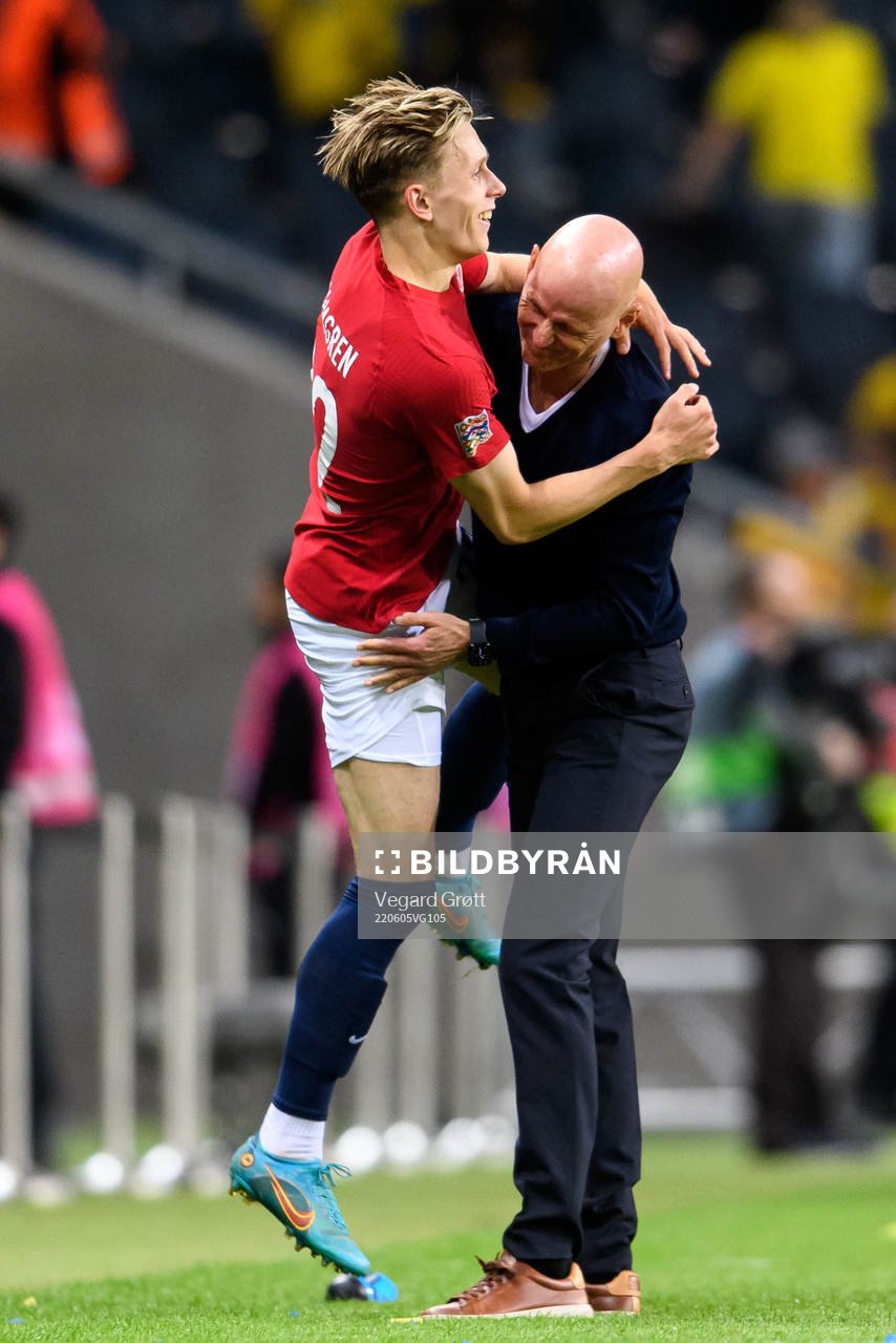 Marcus Holmgren Pedersen and Ståle Solbakken, head coach