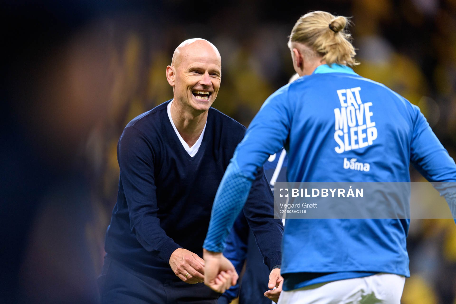 Erling Braut Haaland and Ståle Solbakken, head coach of