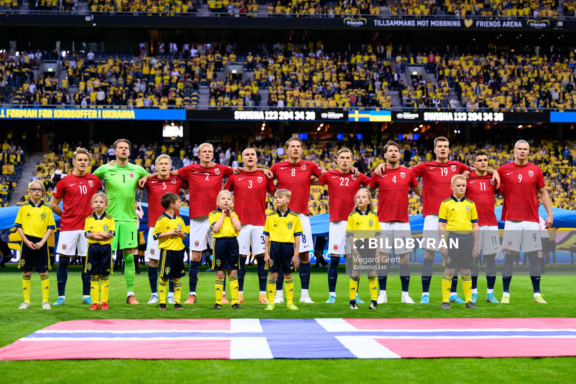 The players of Norway at lineup