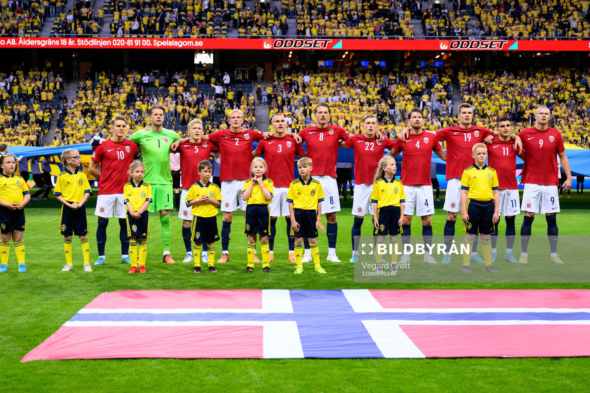 The players of Norway at lineup
