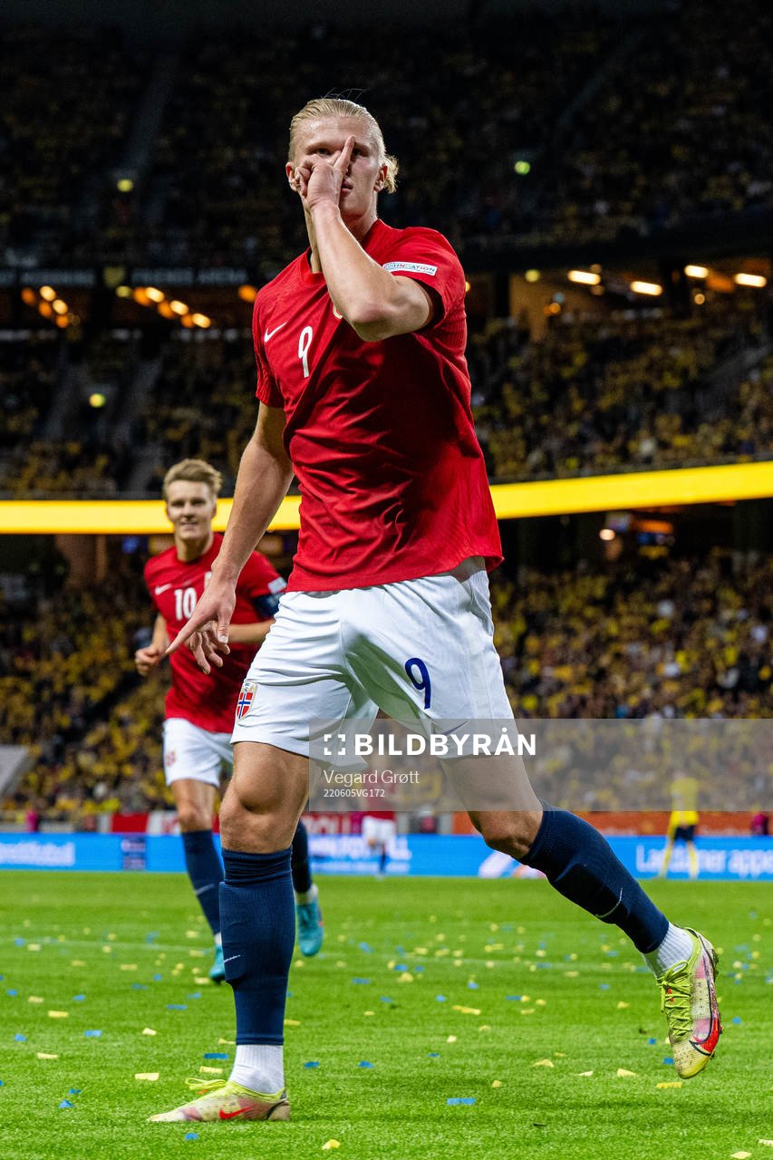 Erling Braut Haaland of Norway celebrates