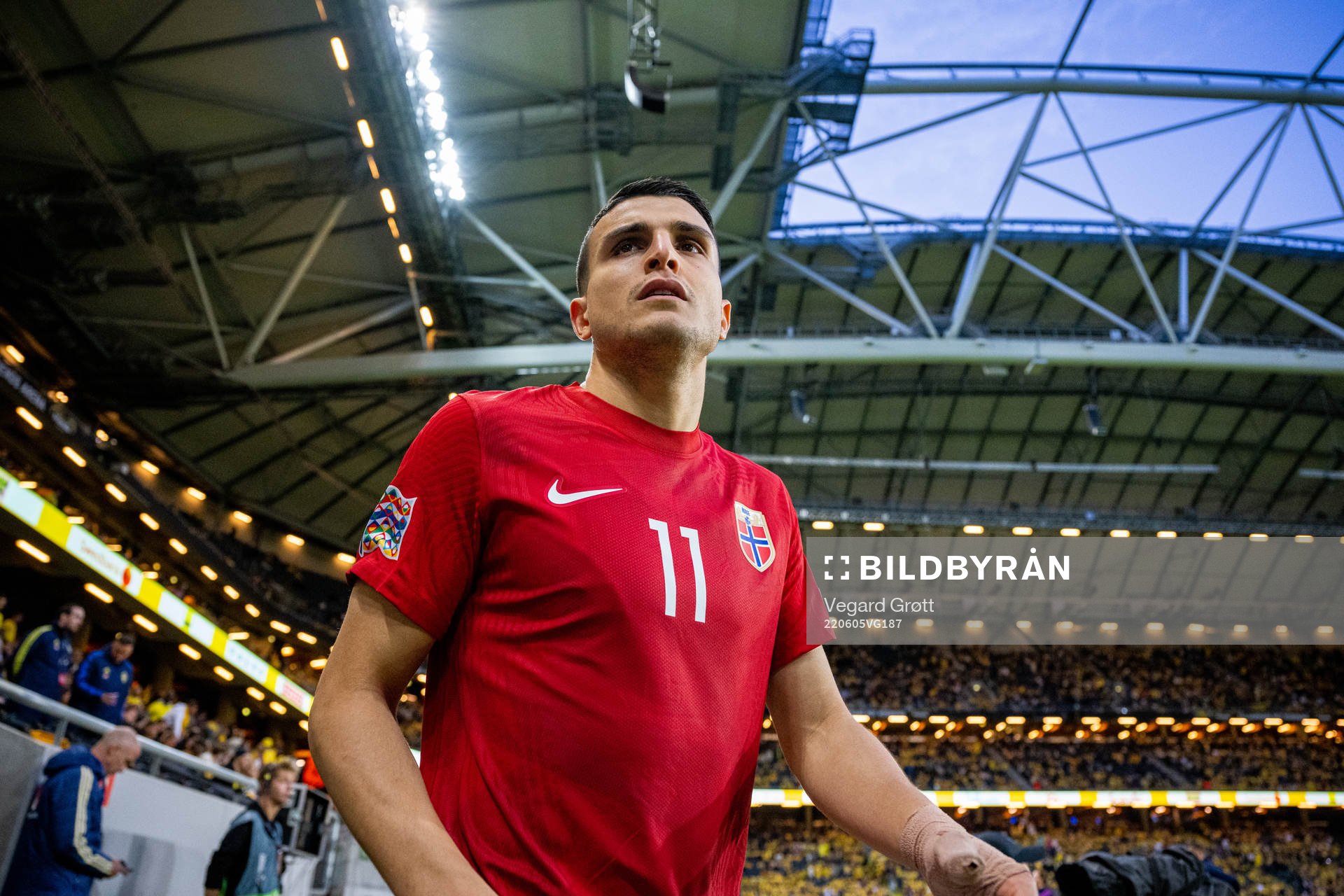 Mohamed Elyounoussi of Norway at half-time